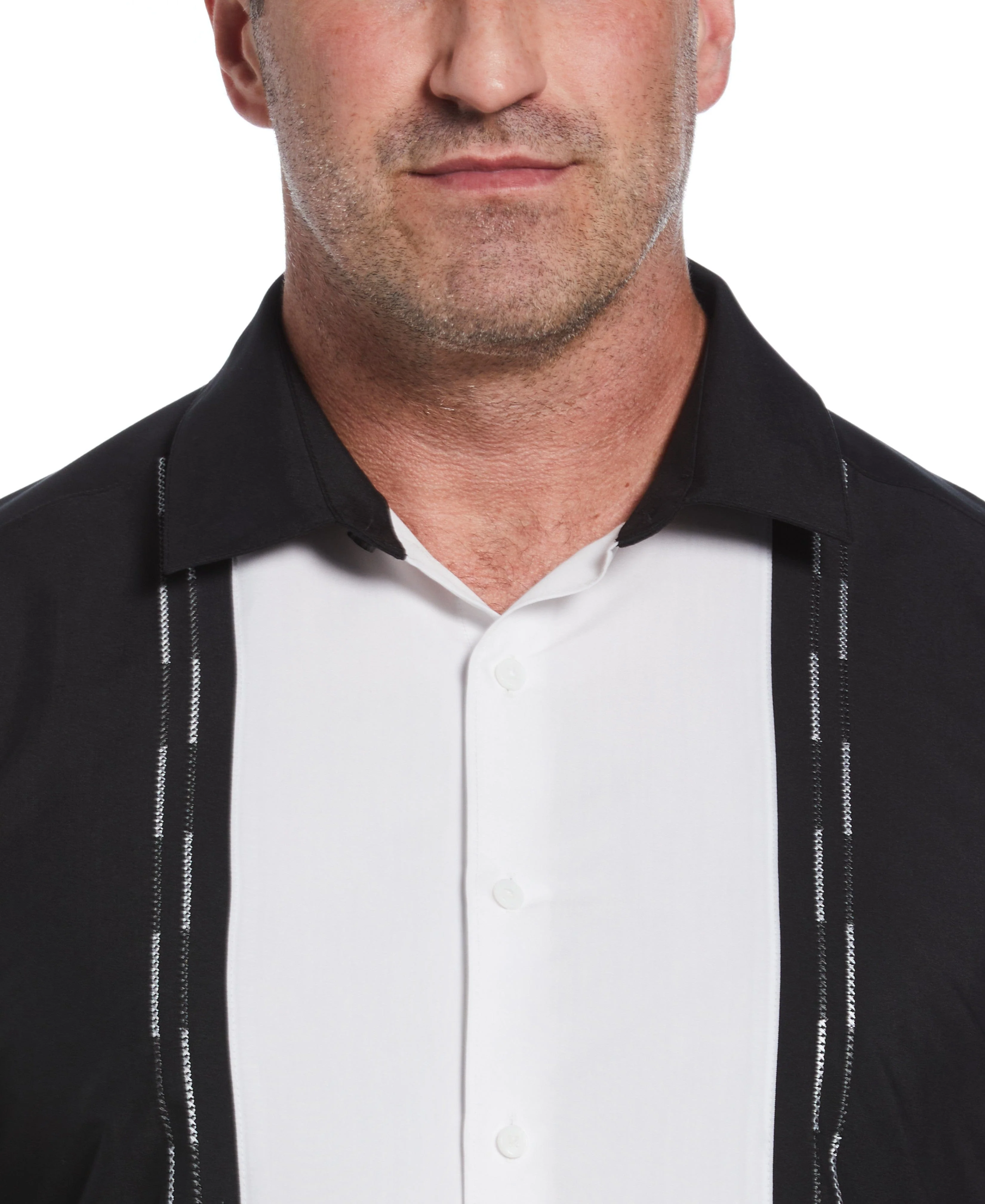 Big & Tall Color Block Embroidery Shirt - Image 4