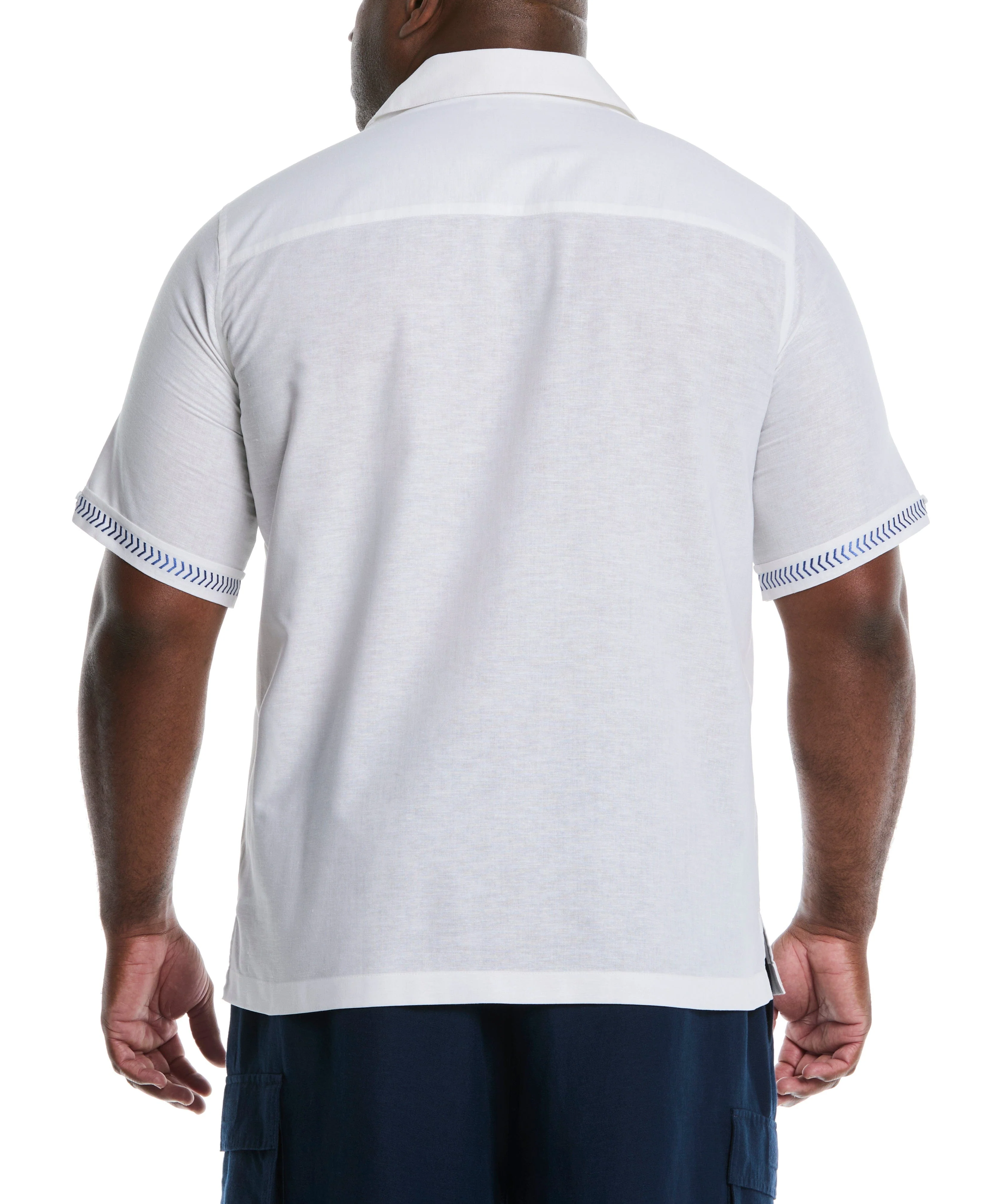 Big & Tall Embroidery Leaf Panel Shirt - Image 3