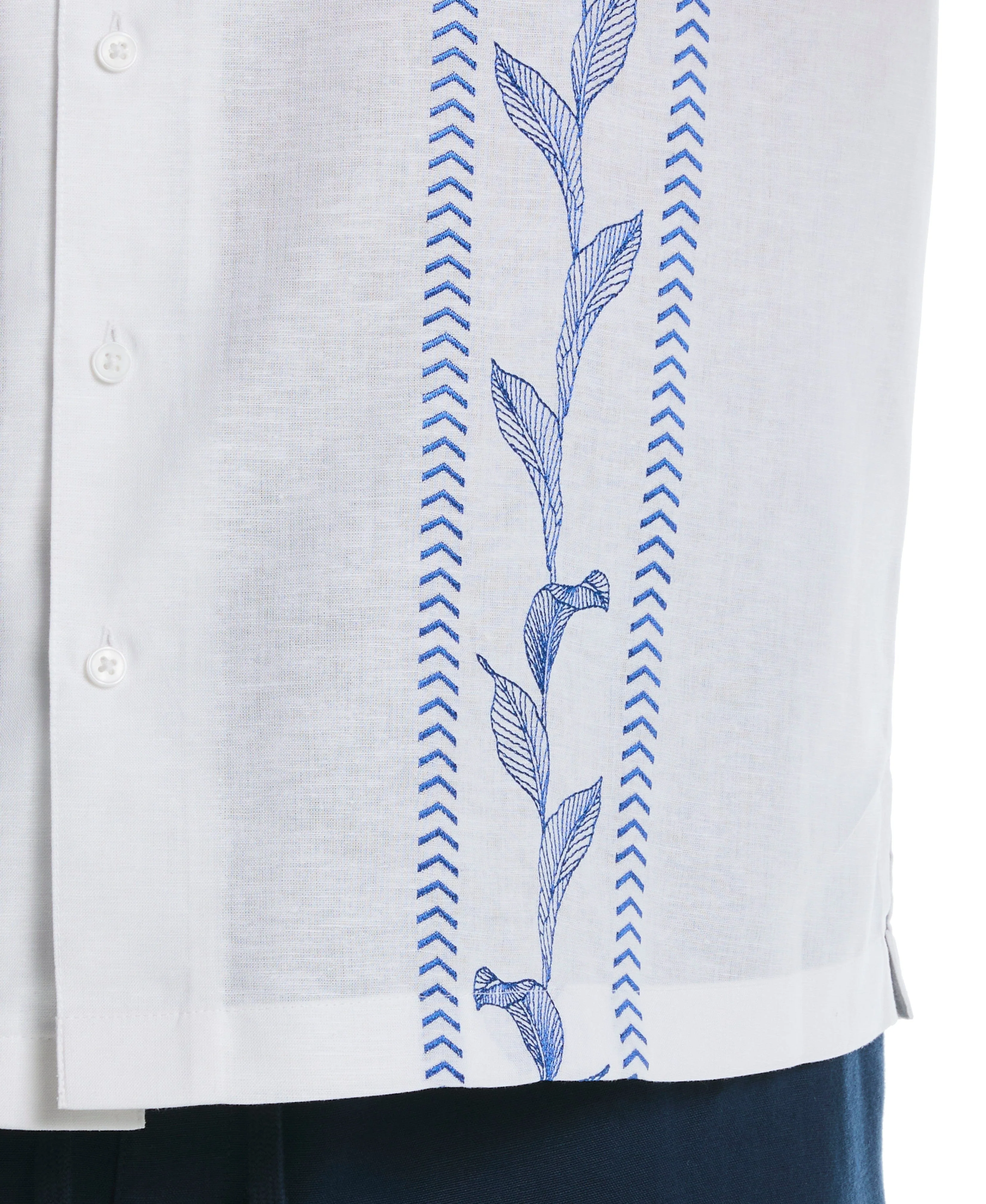 Big & Tall Embroidery Leaf Panel Shirt - Image 6