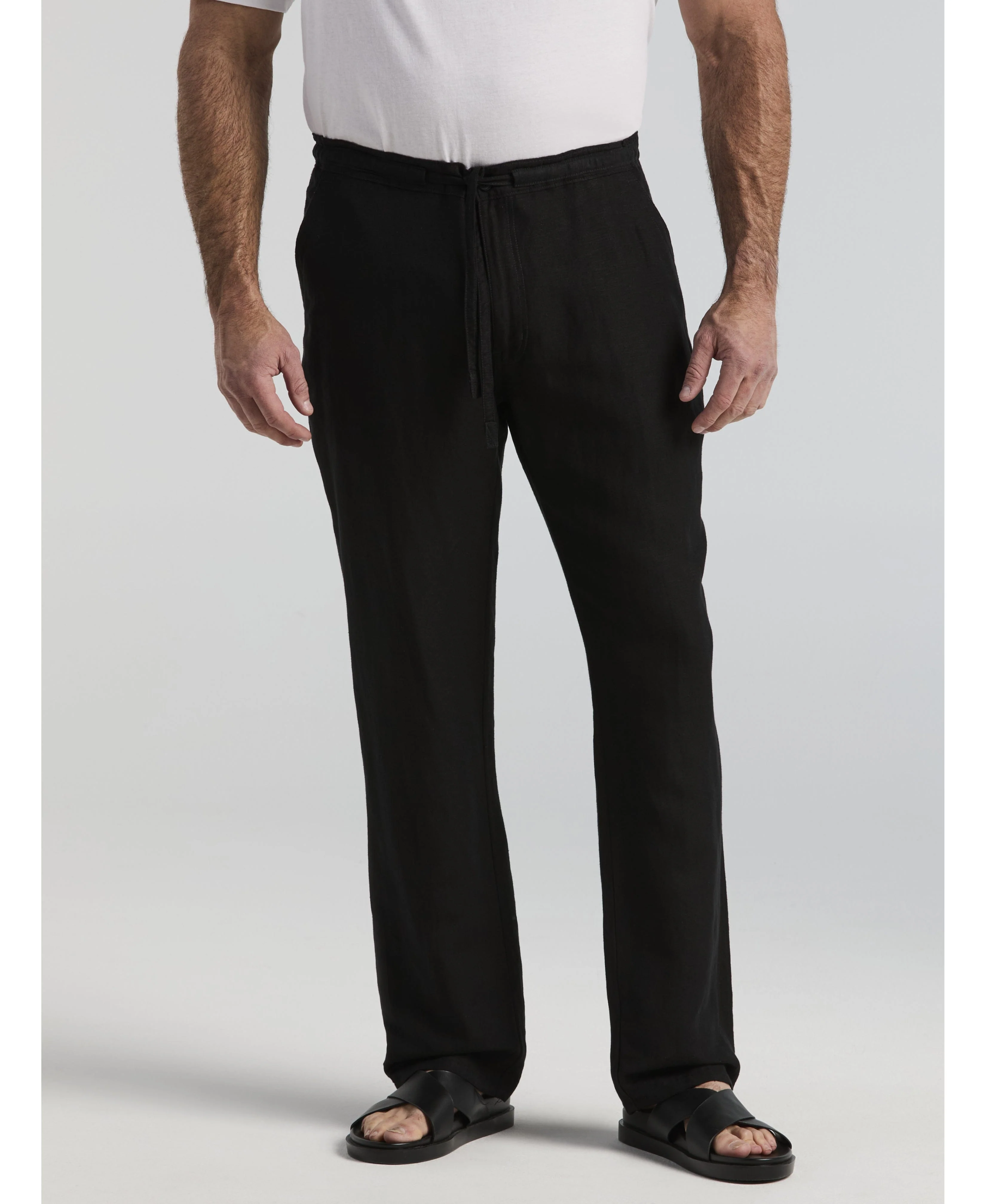 Big & Tall Linen-Blend Core Drawstring Pants - Image 11