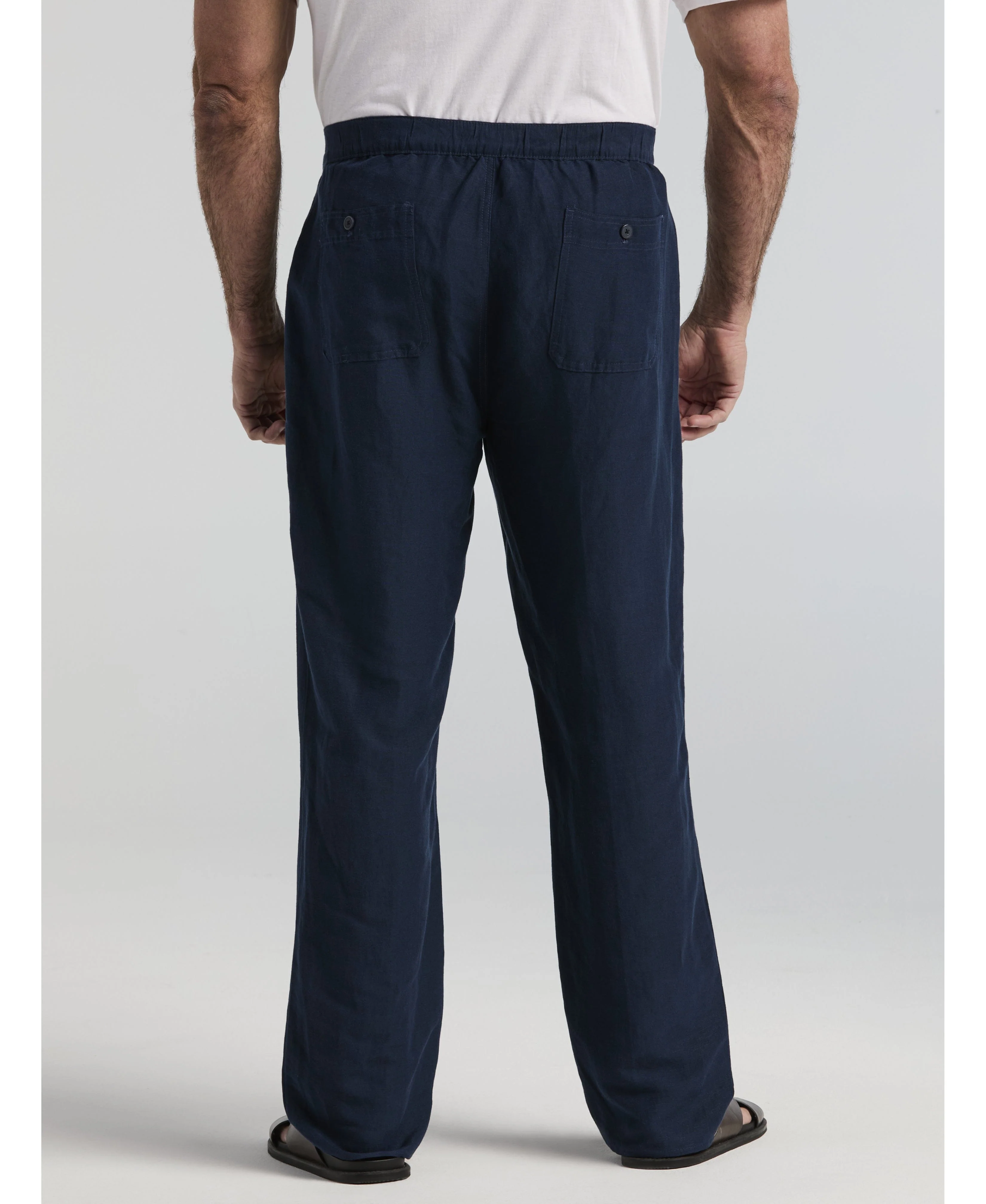 Big & Tall Linen-Blend Core Drawstring Pants - Image 17