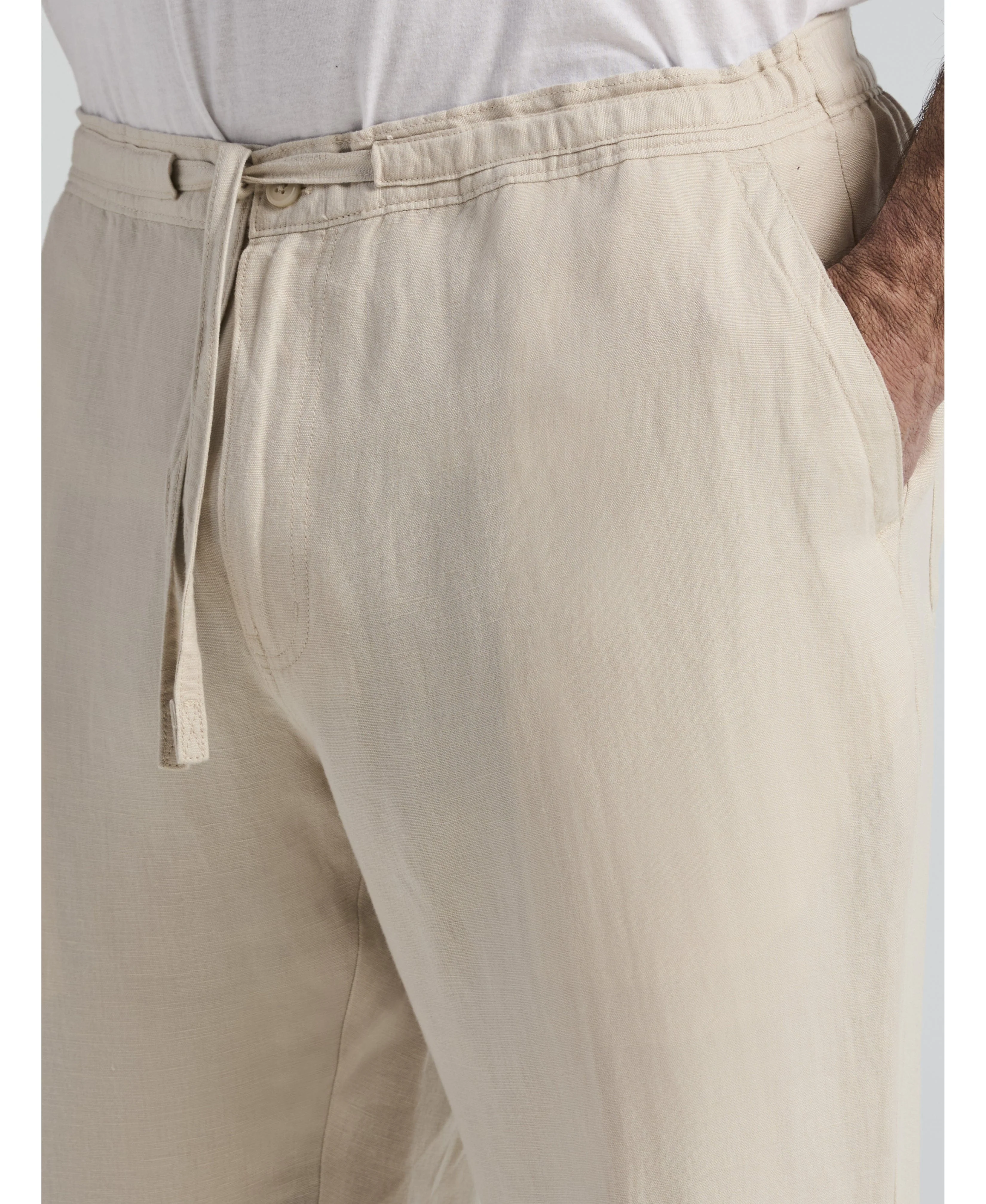 Big & Tall Linen-Blend Core Drawstring Pants - Image 4
