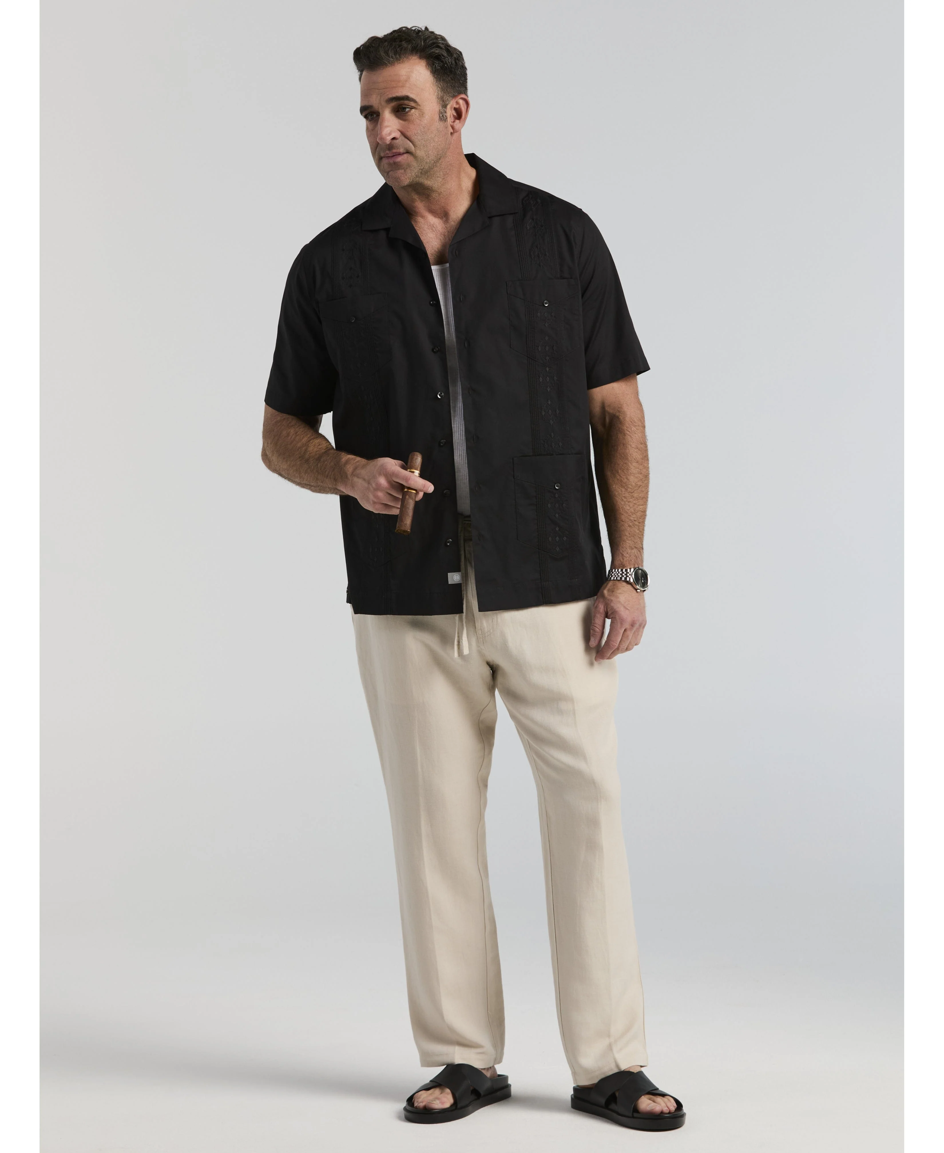 Big & Tall Linen-Blend Core Drawstring Pants - Image 5
