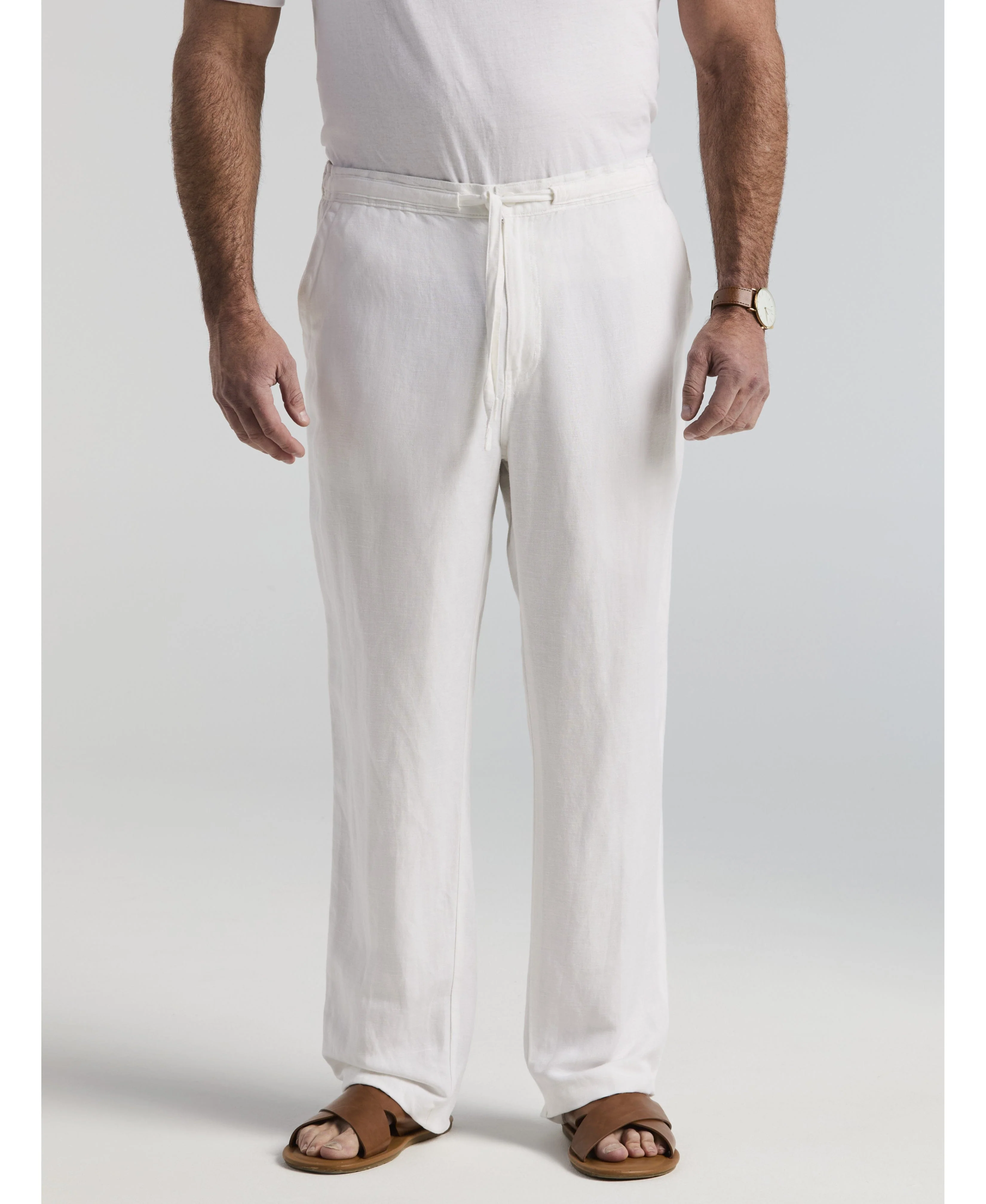 Big & Tall Linen-Blend Core Drawstring Pants - Image 6