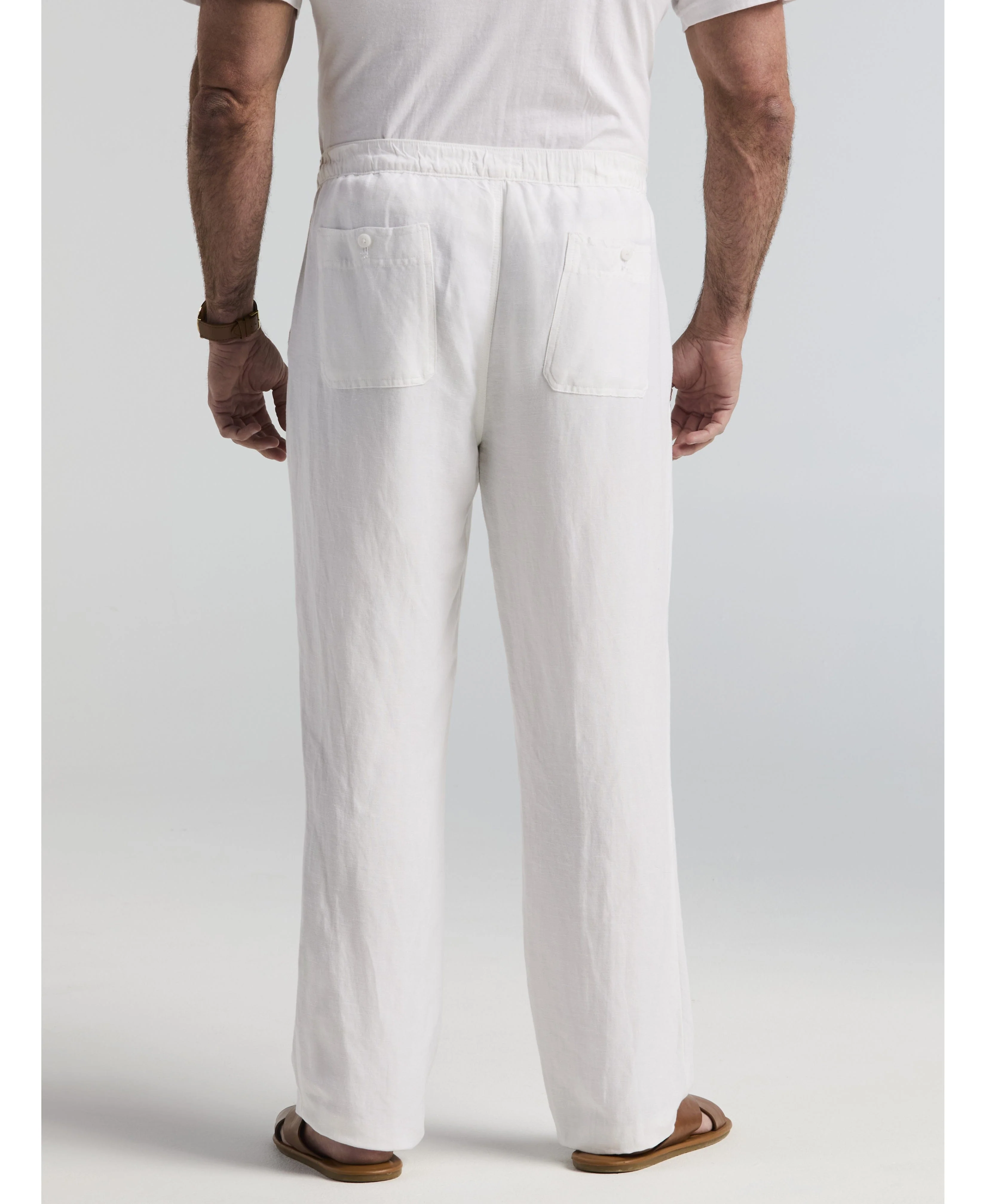 Big & Tall Linen-Blend Core Drawstring Pants - Image 7