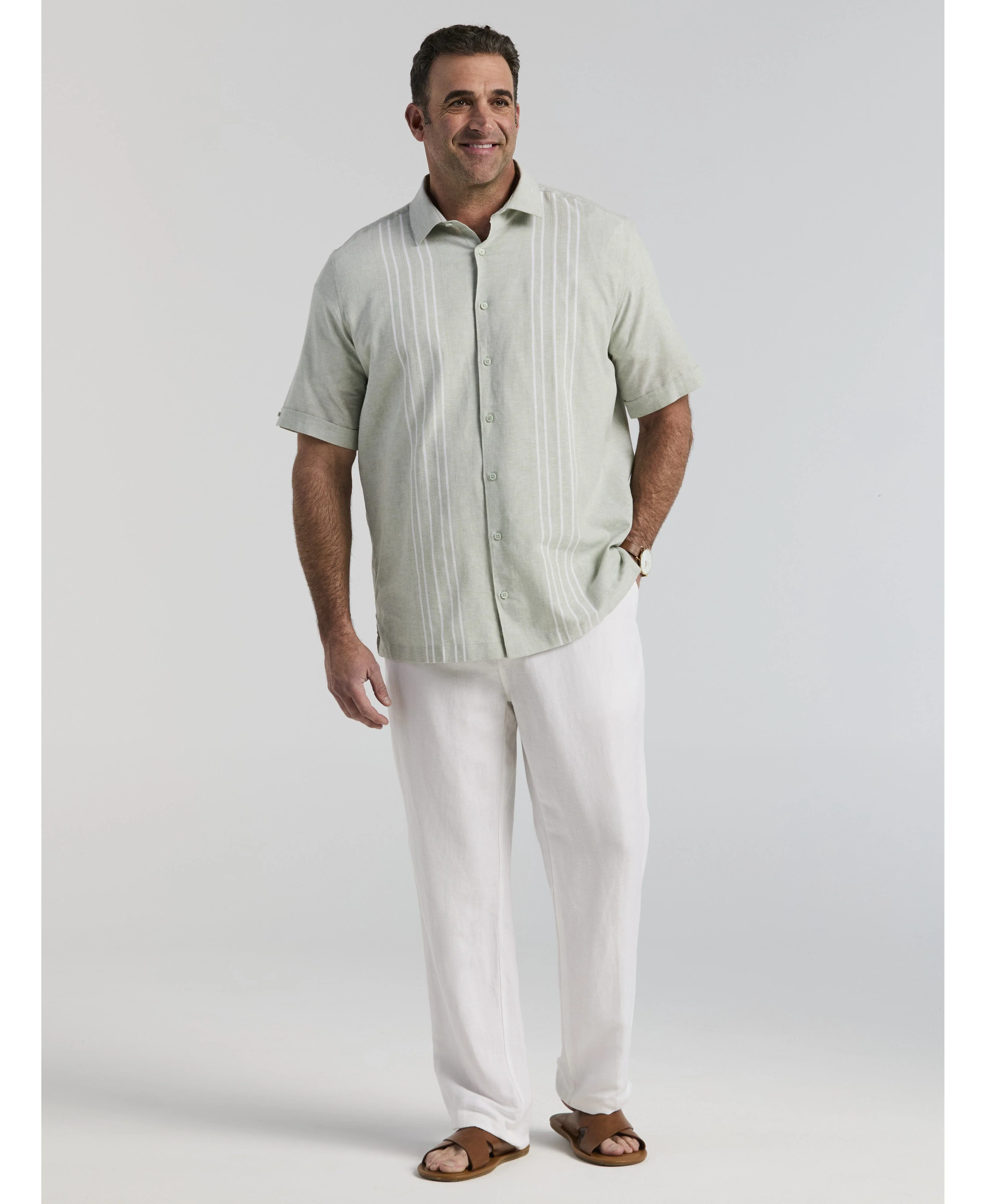 Big & Tall Linen-Blend Core Drawstring Pants - Image 8