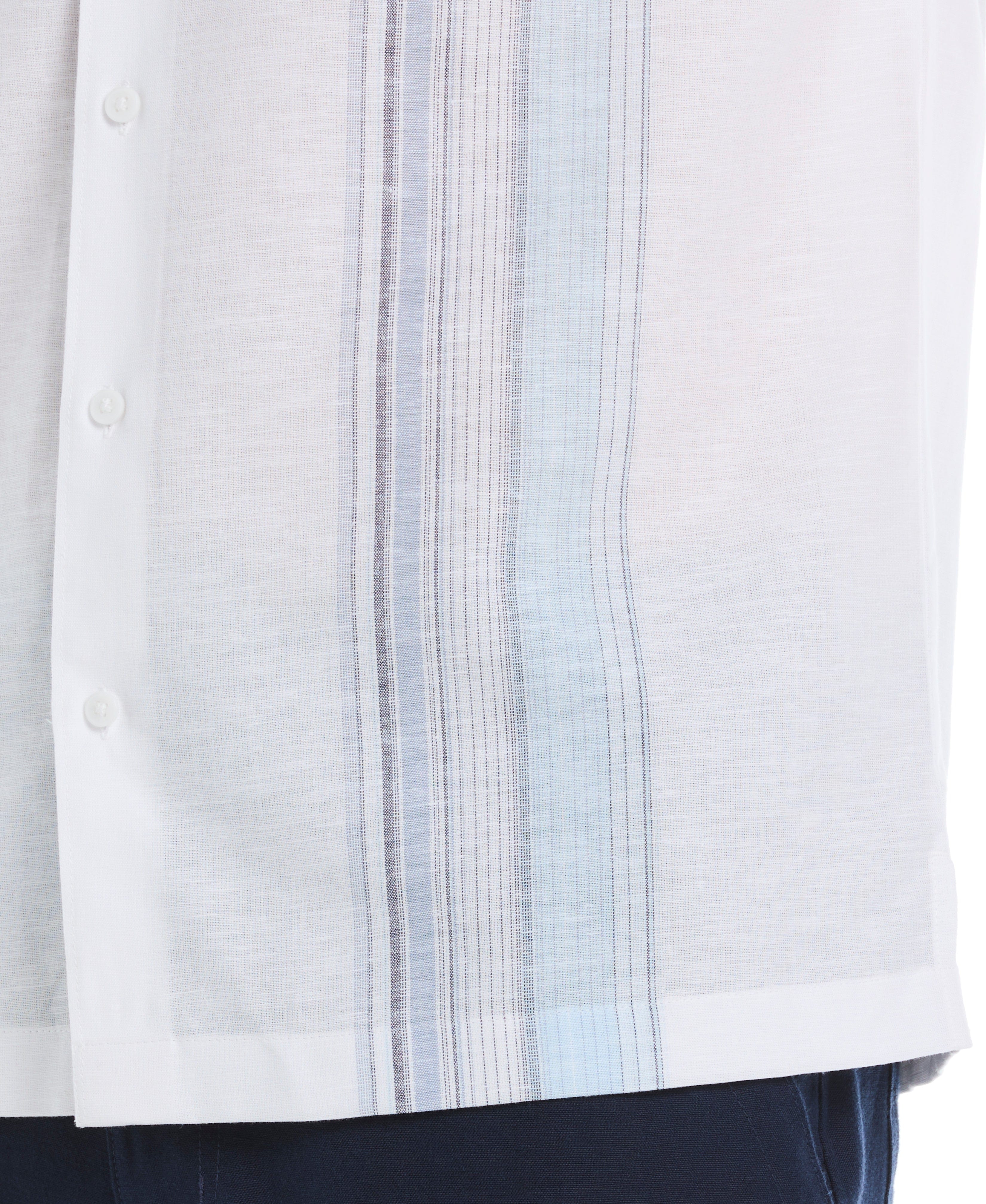 Big & Tall Linen Blend Yarn Dye Panel Shirt - Image 10