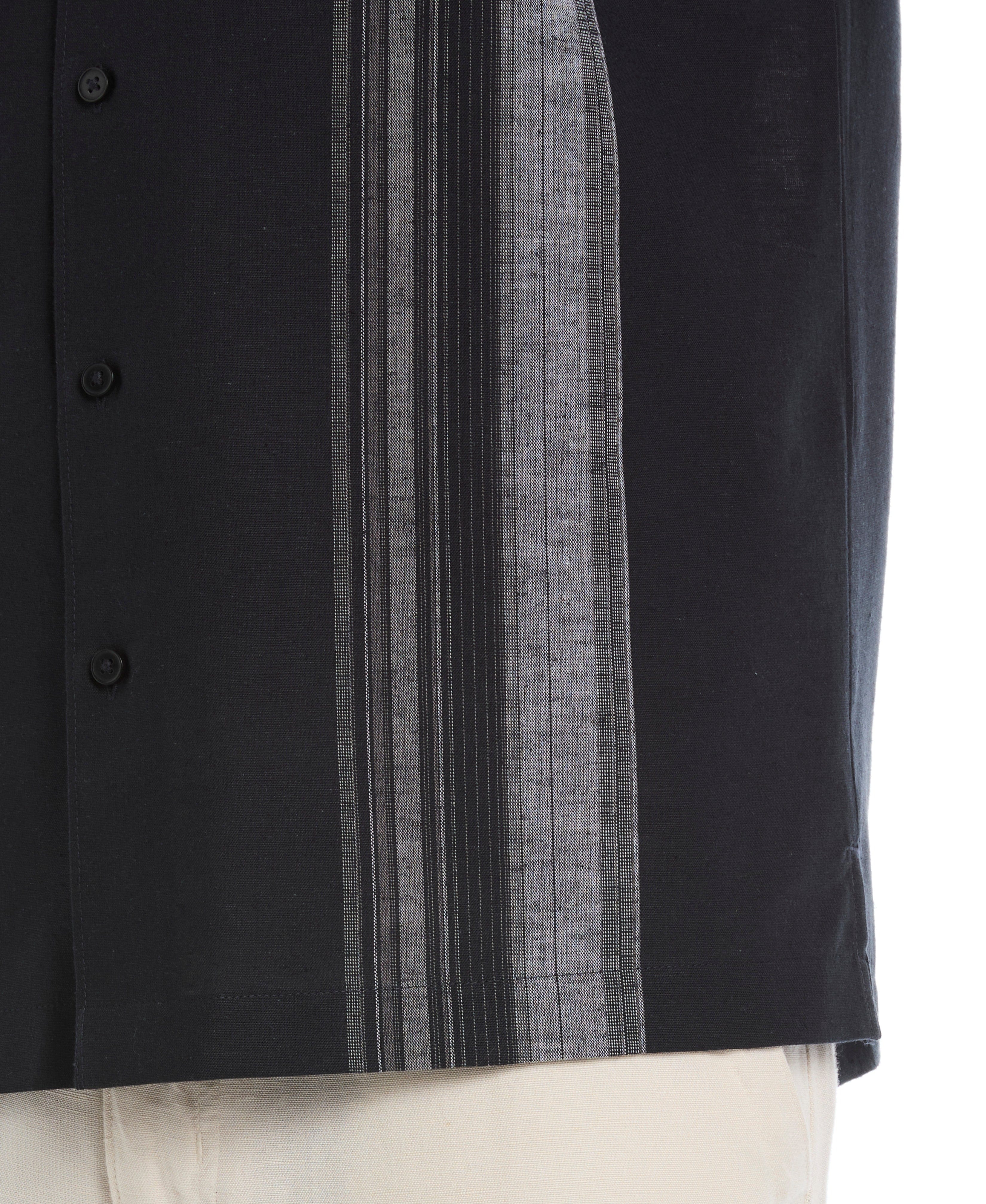 Big & Tall Linen Blend Yarn Dye Panel Shirt - Image 16