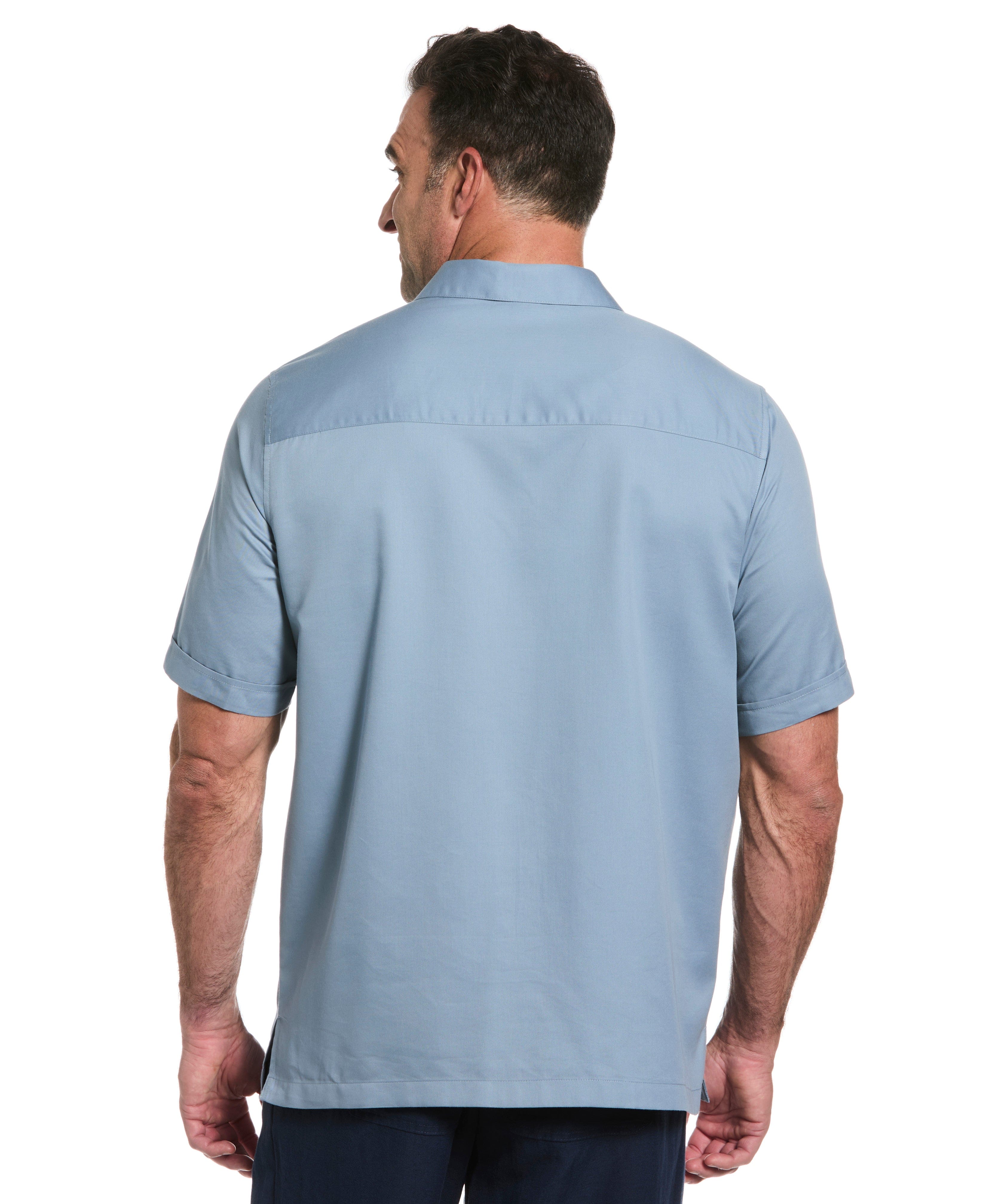 Big & Tall Ombre Embroidery Panel Shirt - Image 15