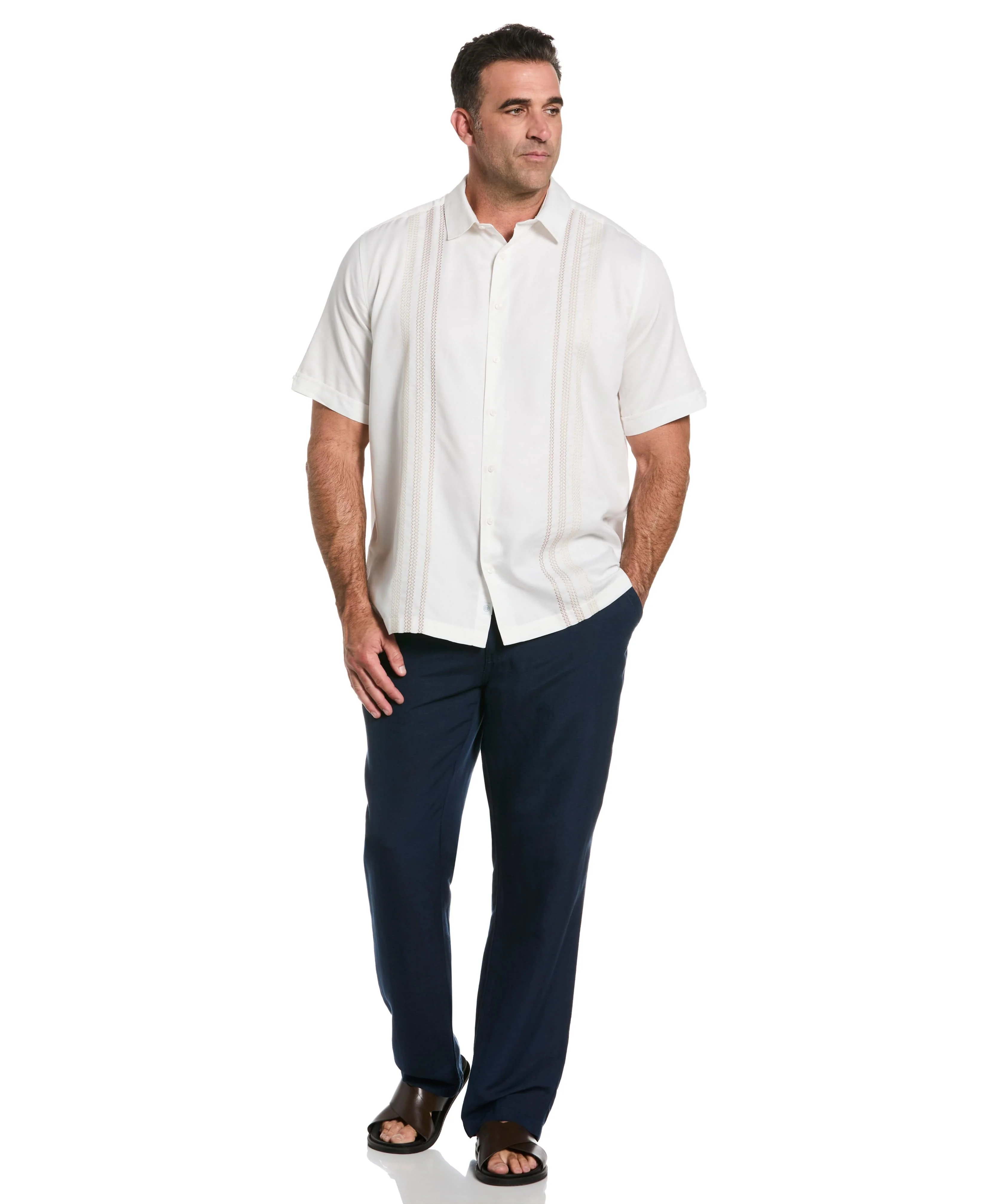 Big & Tall Ombre Embroidery Panel Shirt - Image 4