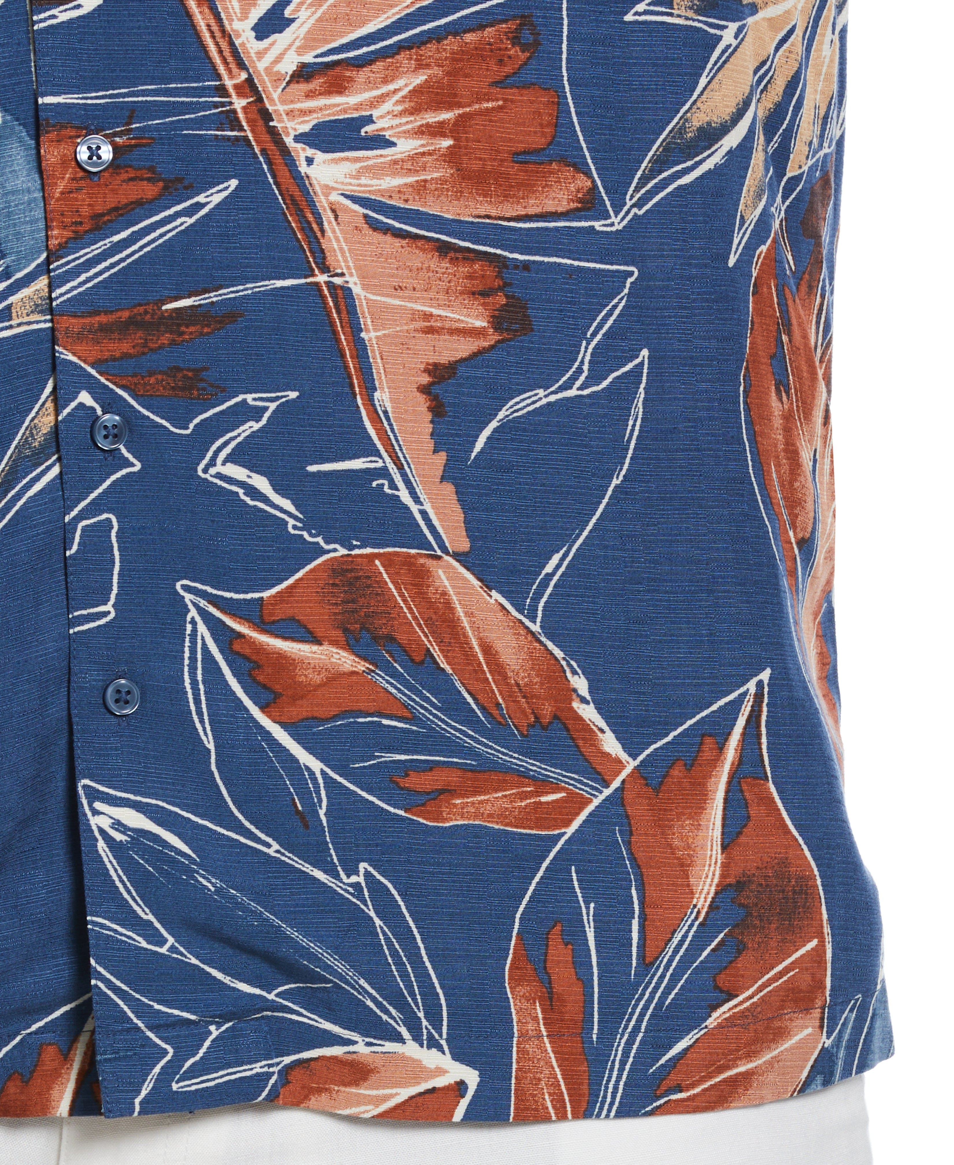 Big & Tall Oversized Tropical Sketch Print Shirt - Image 3