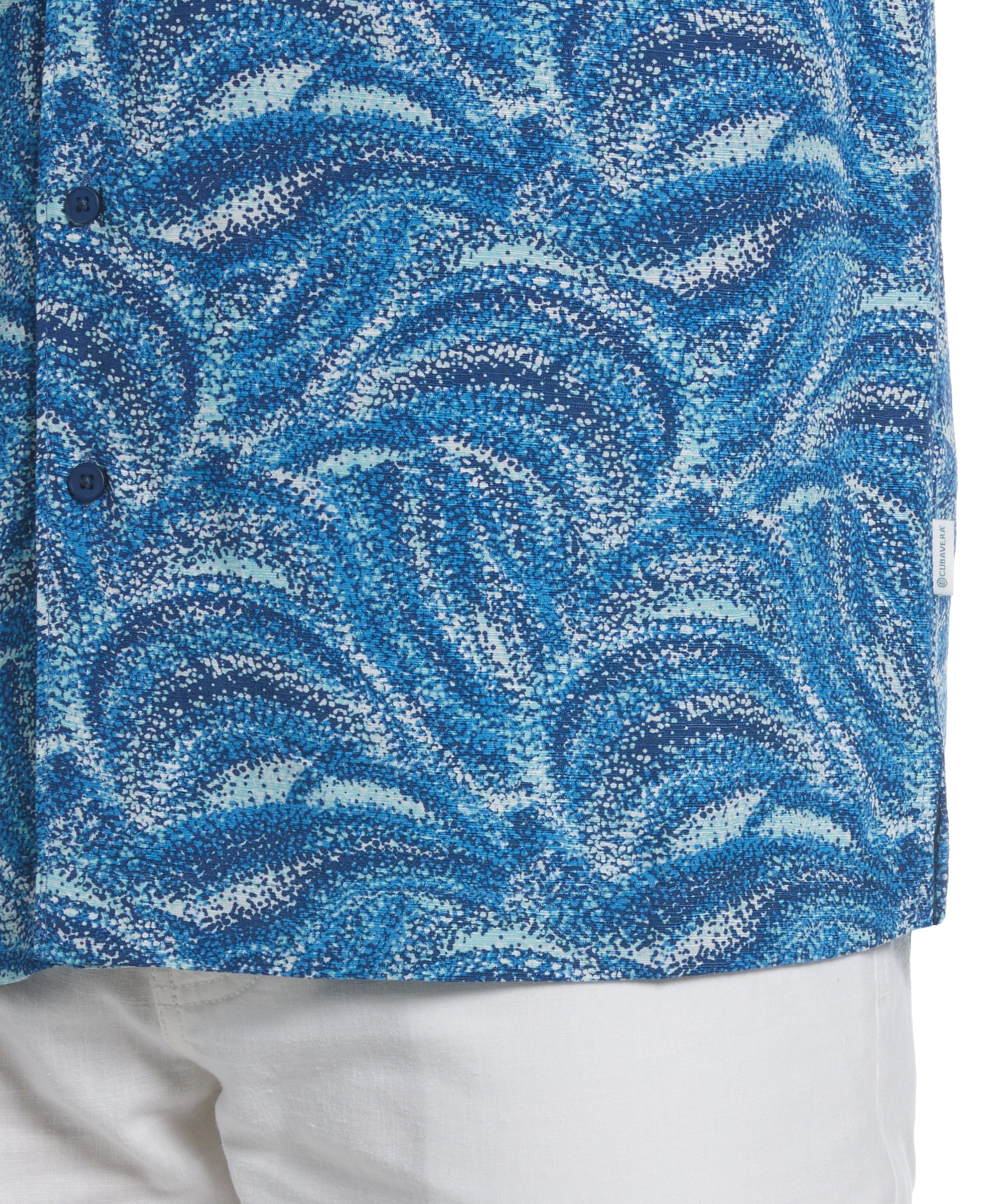 Big & Tall Textured Wave Print Shirt - Image 3