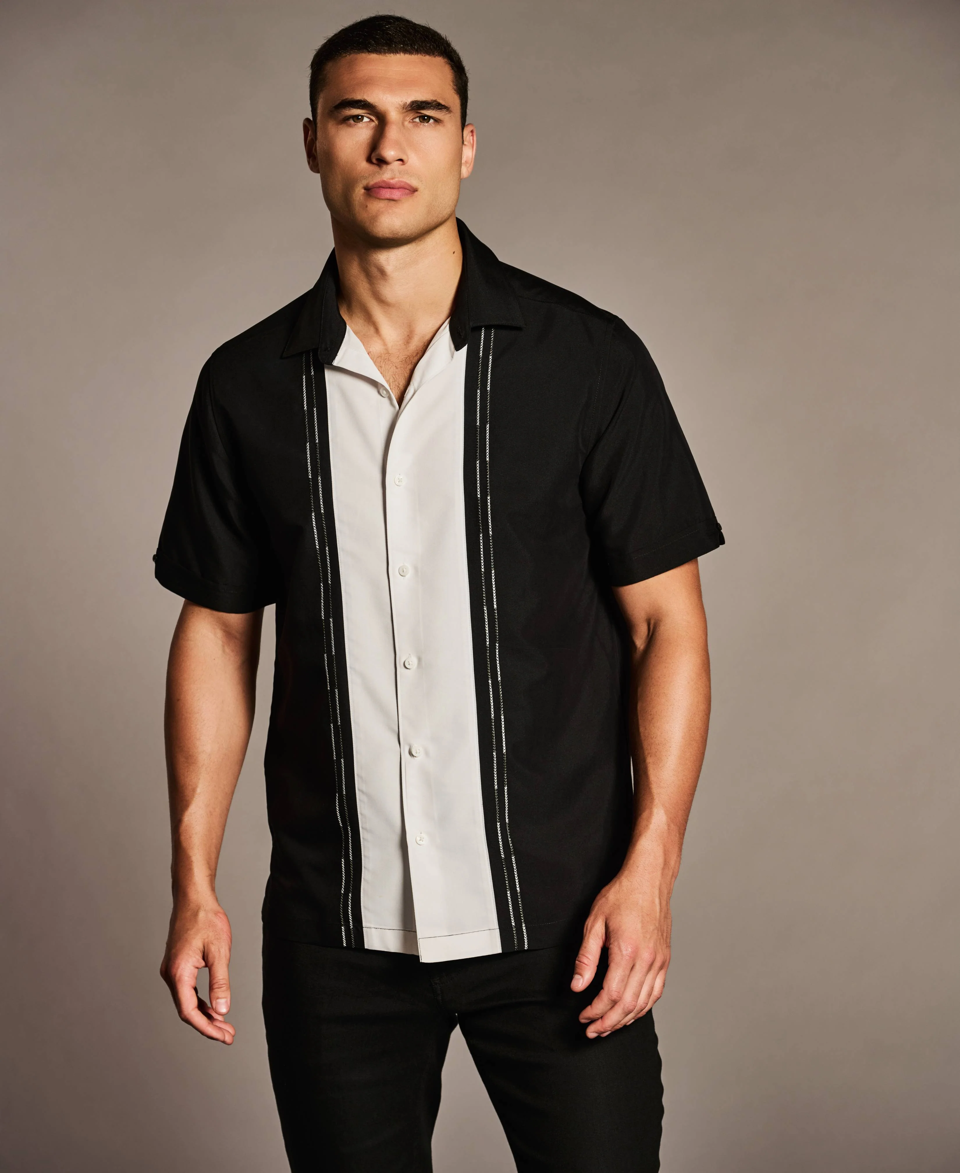 Color Block Embroidery Shirt - Image 2