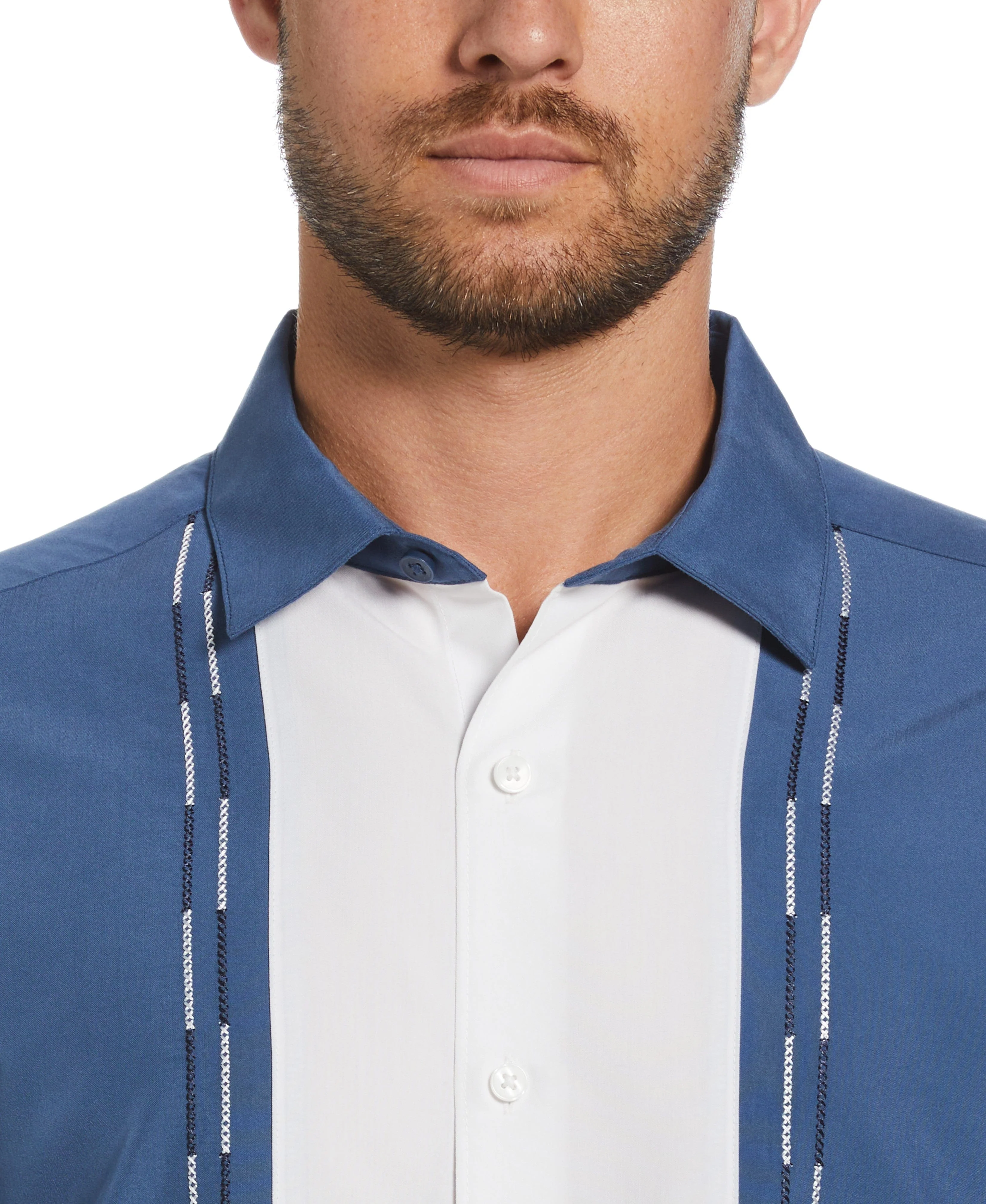 Color Block Embroidery Shirt - Image 3