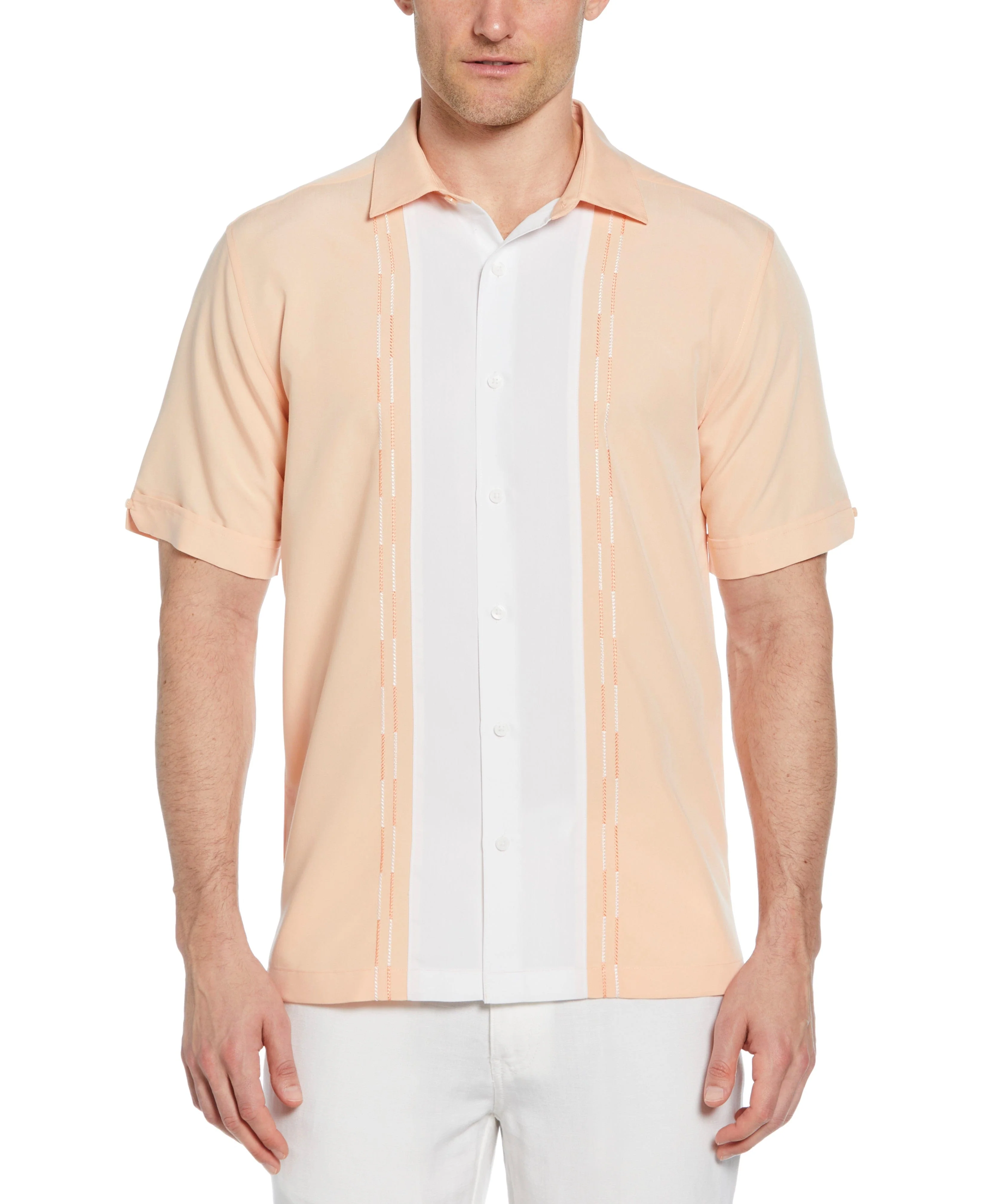 Color Block Embroidery Shirt