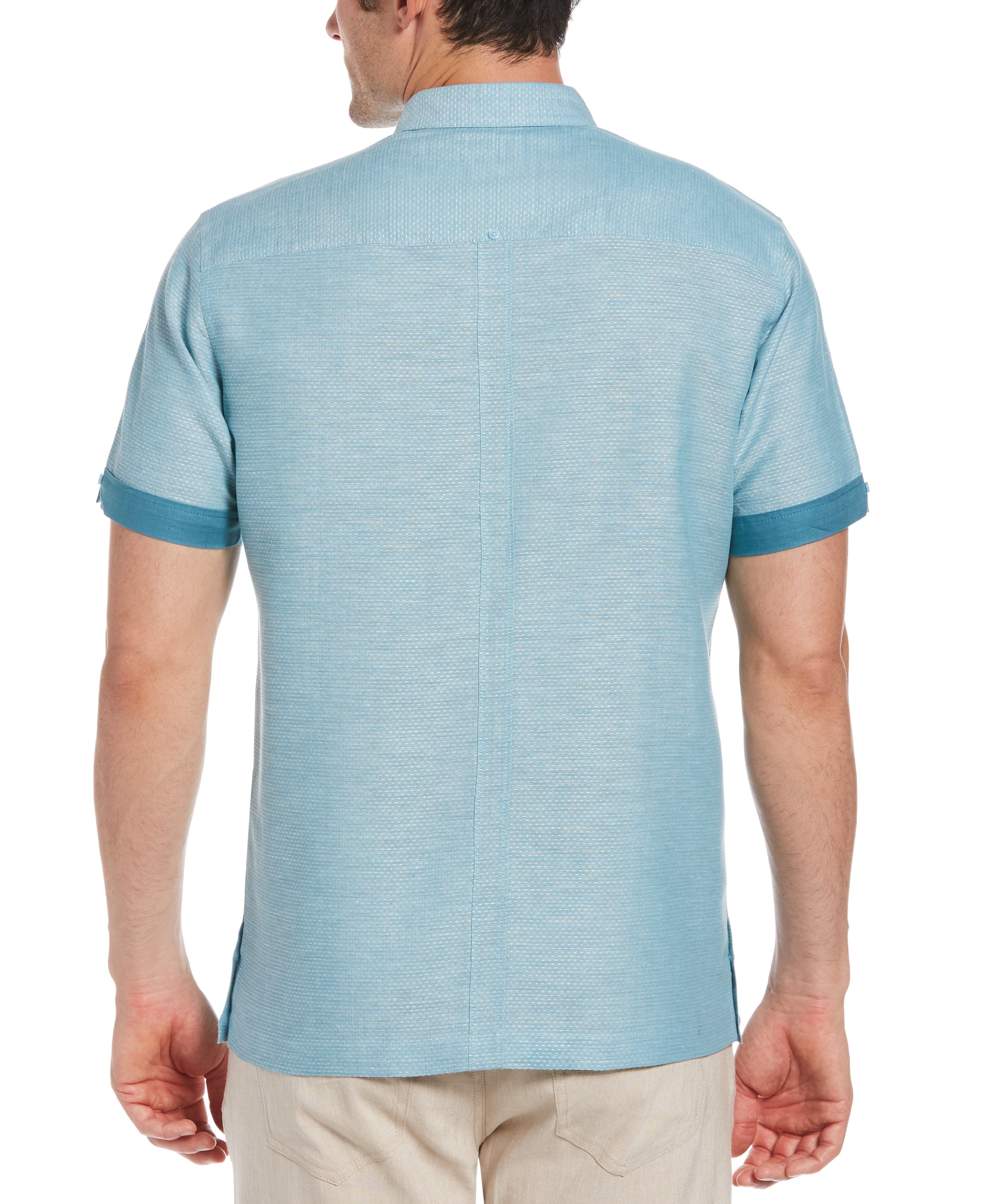 Fashion Double Pocket Guayabera Shirt - Image 7