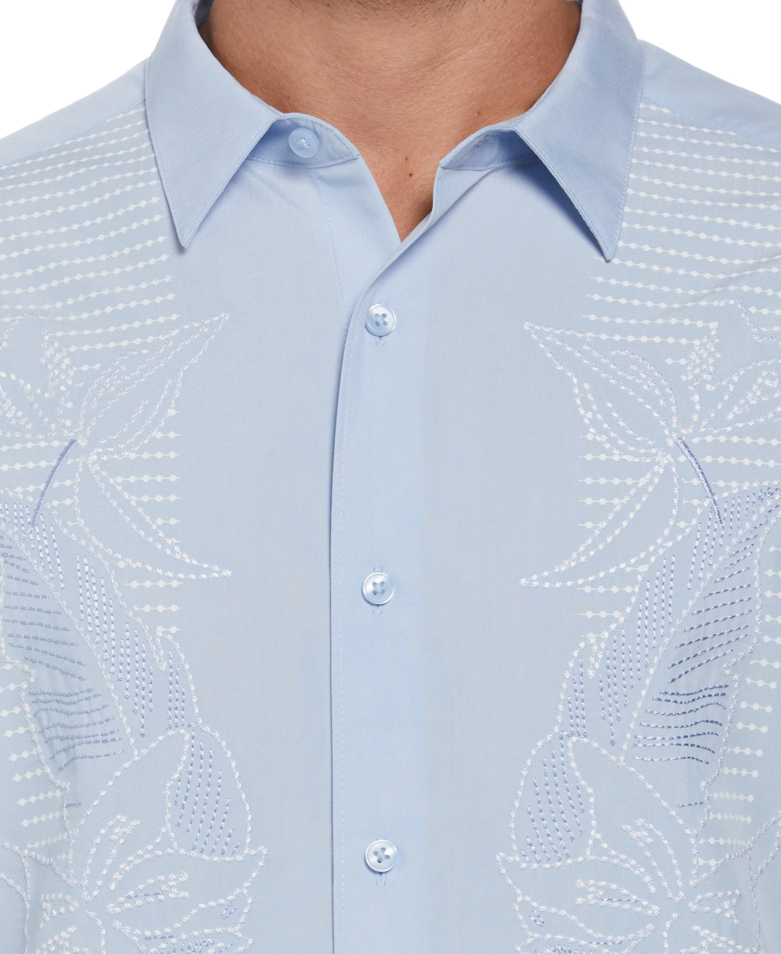 Big & Tall Floral Embroidered Panel Shirt - Image 3