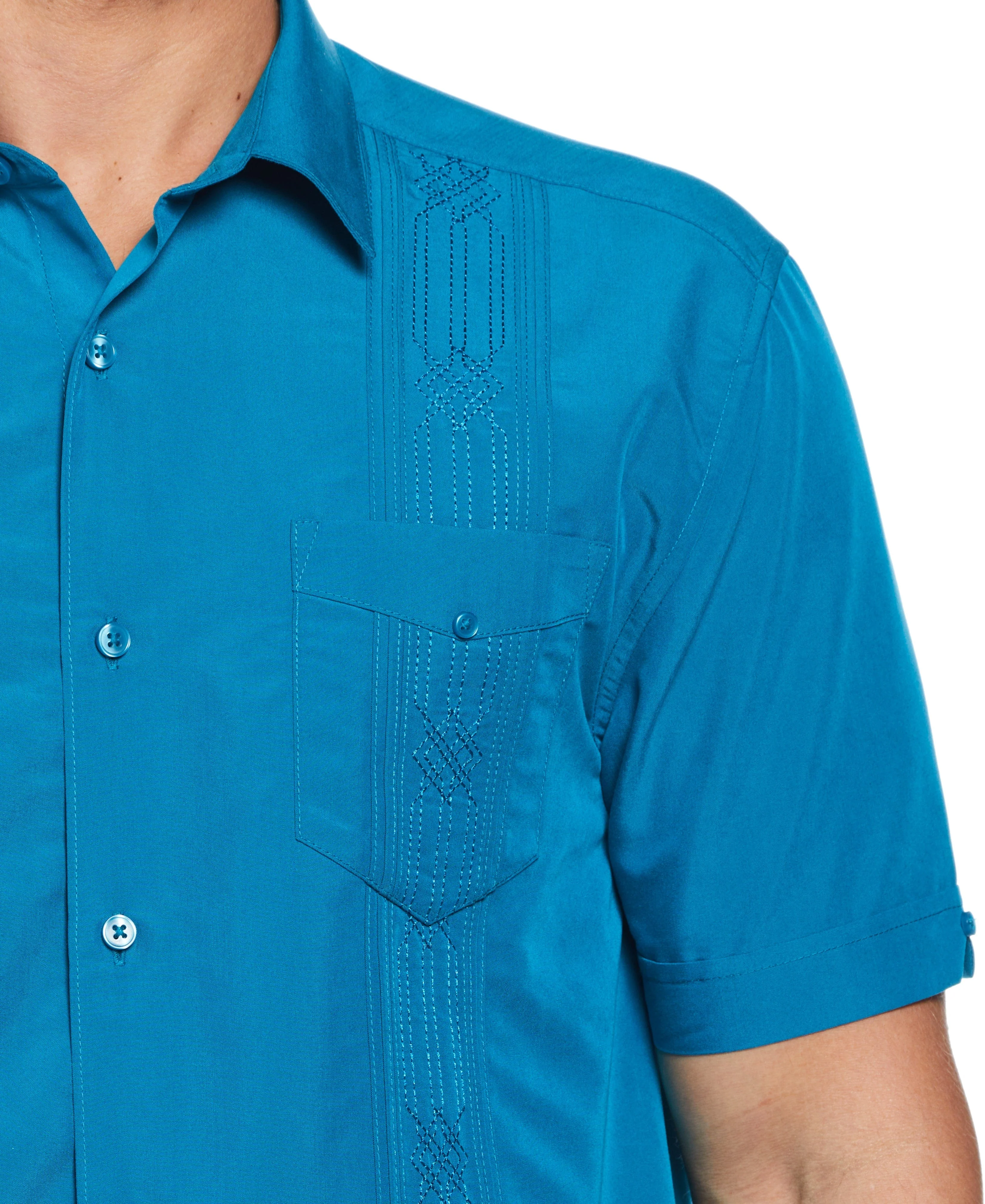 Geo Embroidered Guayabera Shirt - Image 4