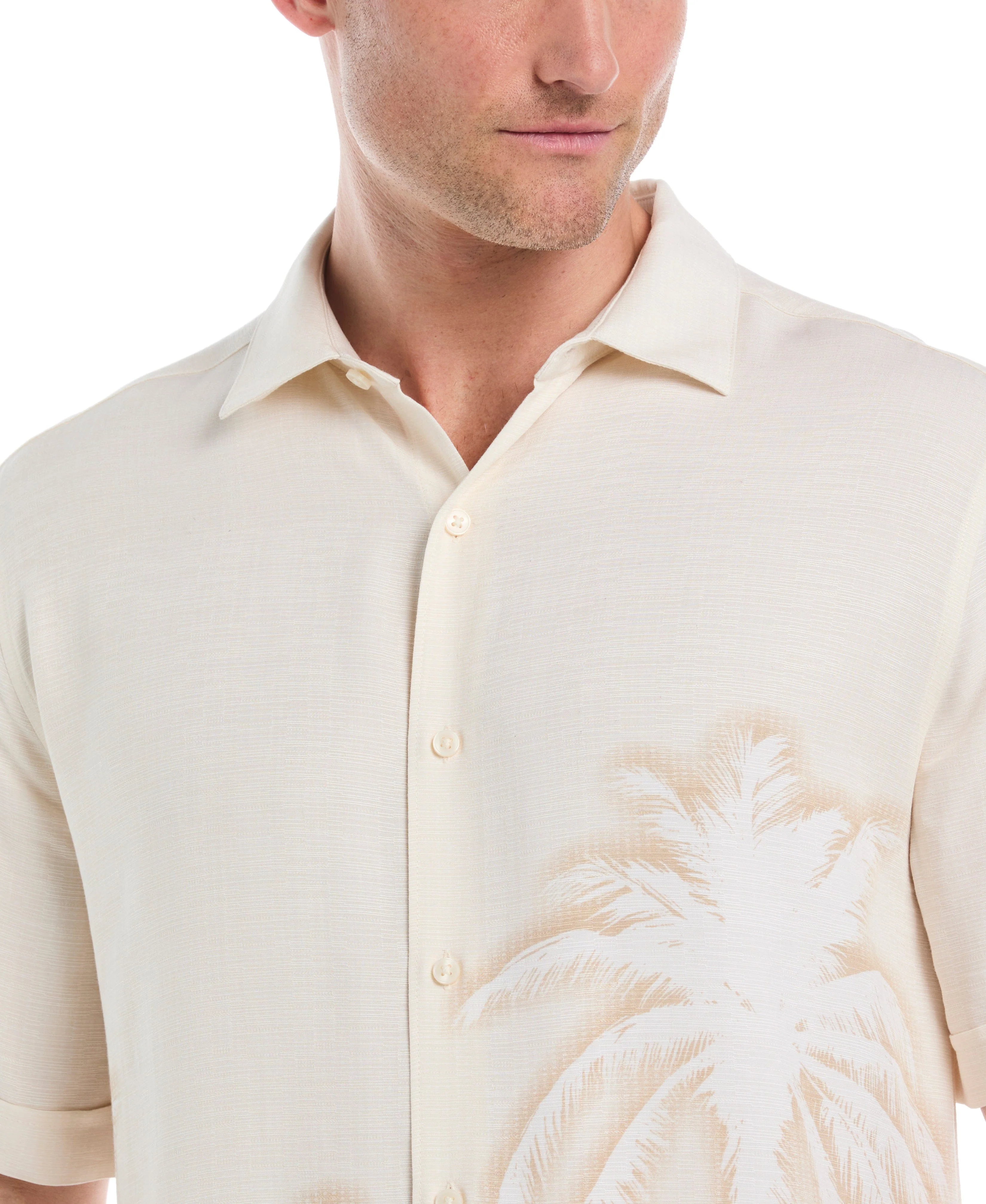 Indigo Batik Palm Print Shirt - Image 6