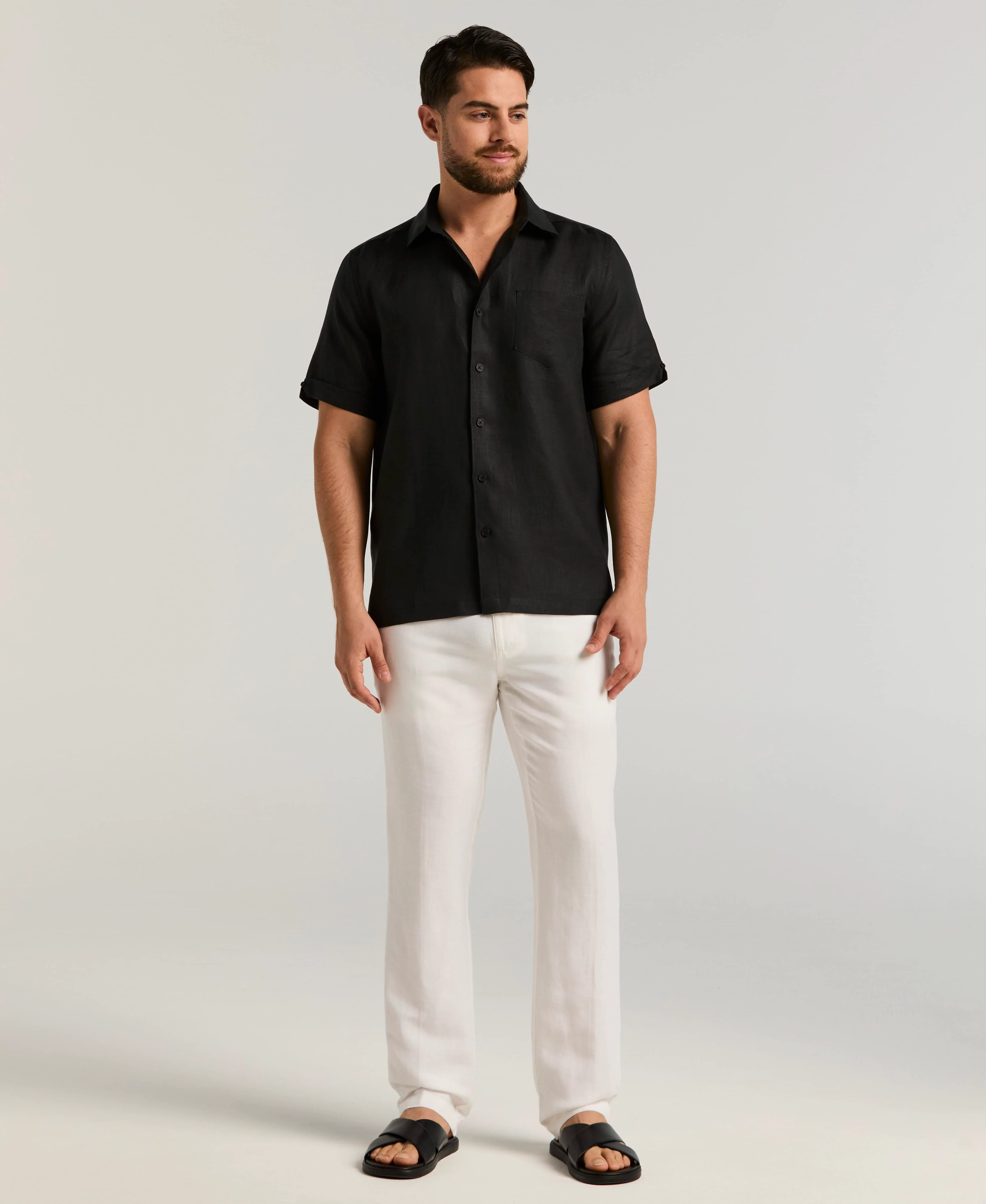 Classic Solid Linen Shirt - Image 10