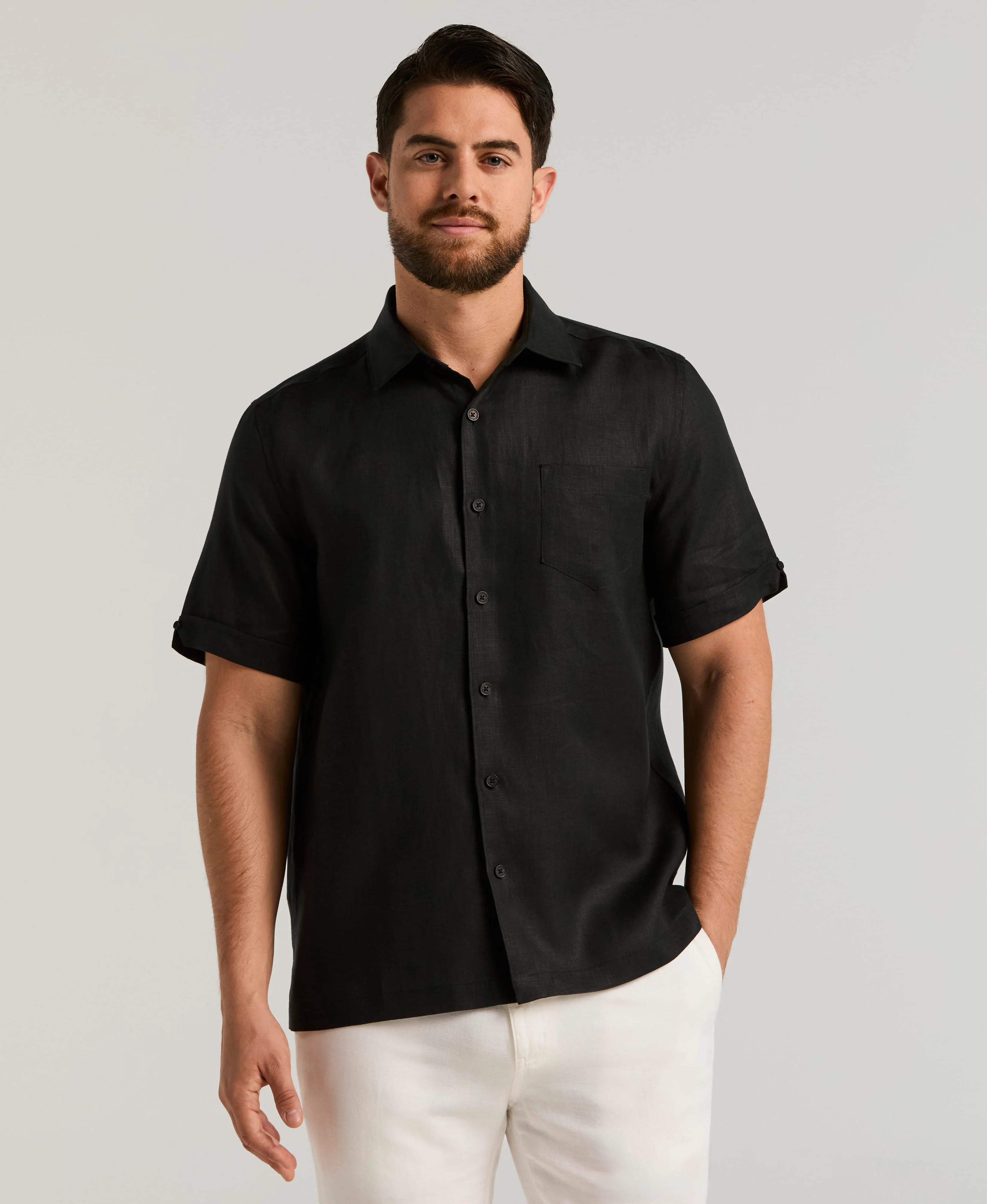 Classic Solid Linen Shirt - Image 7