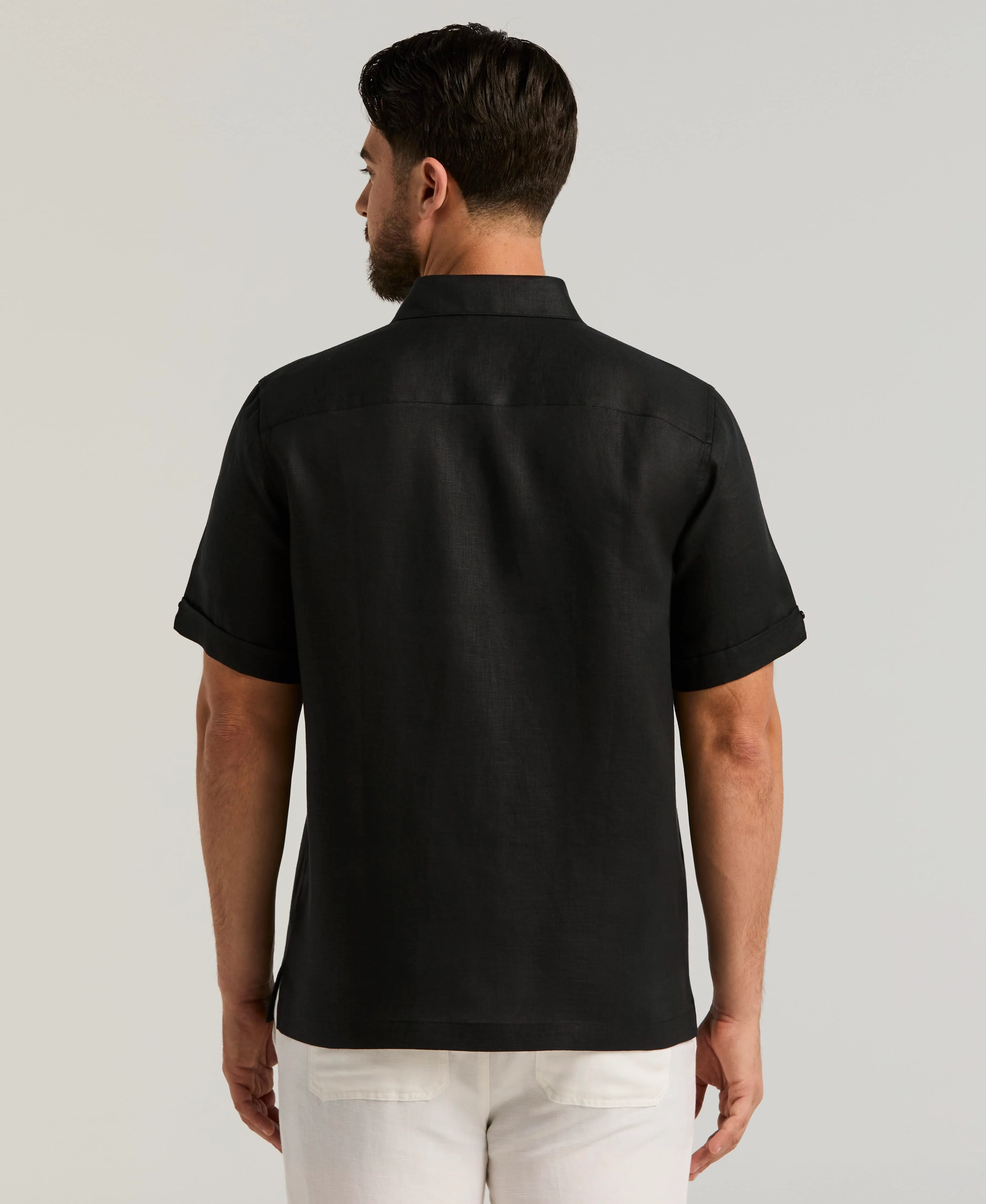 Classic Solid Linen Shirt - Image 8