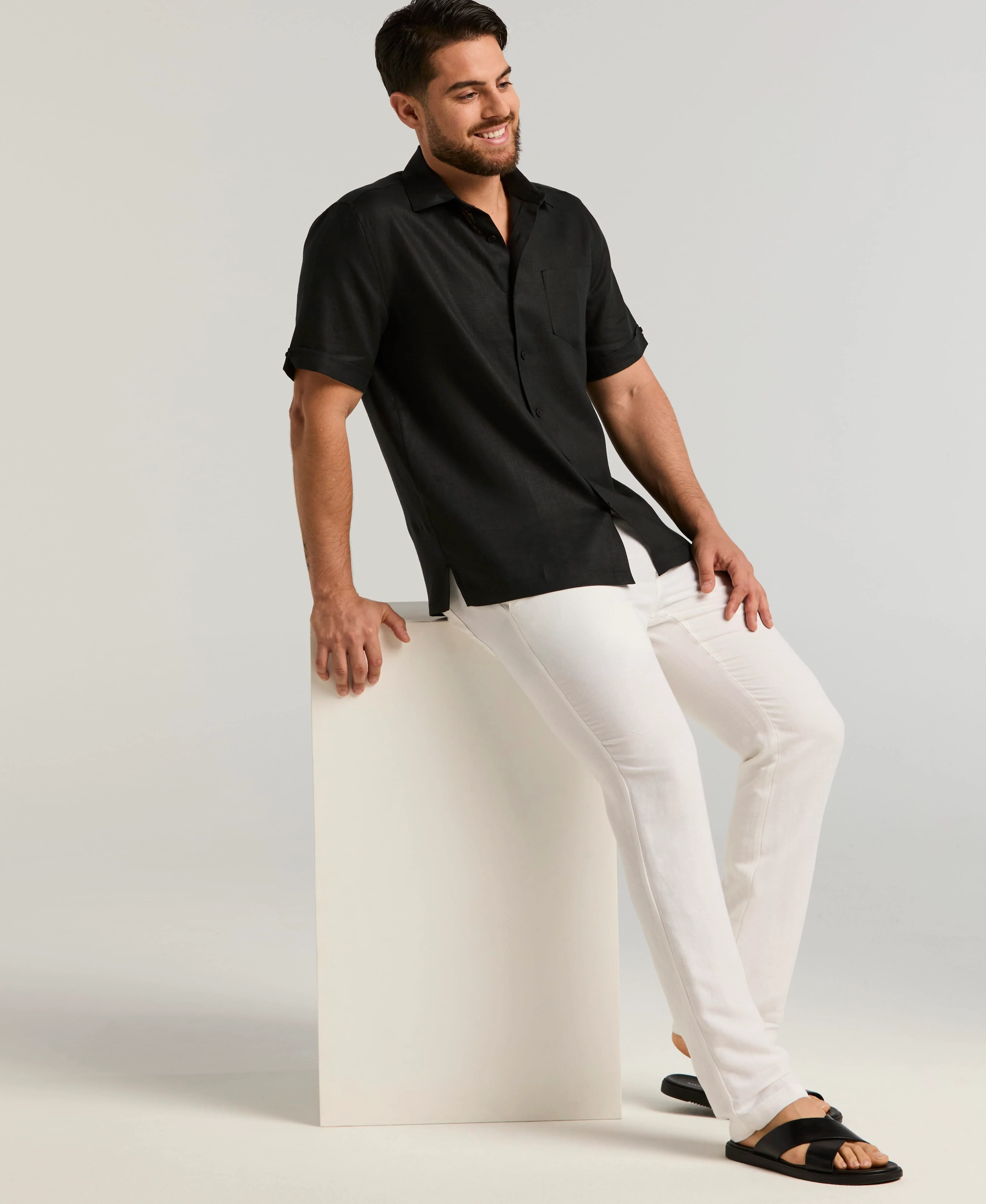 Classic Solid Linen Shirt - Image 9