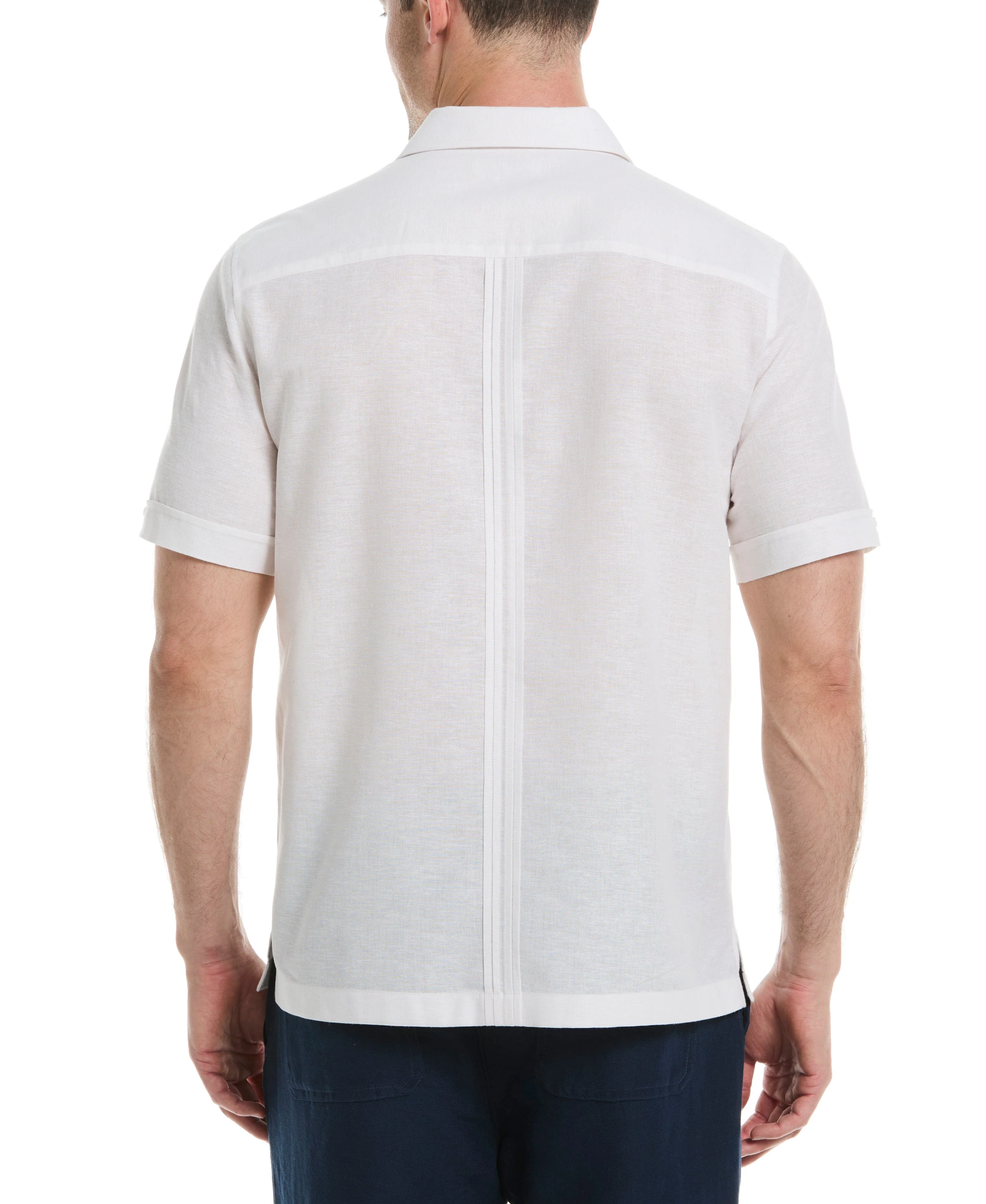Linen Blend 4-Pocket Guayabera Shirt - Image 12