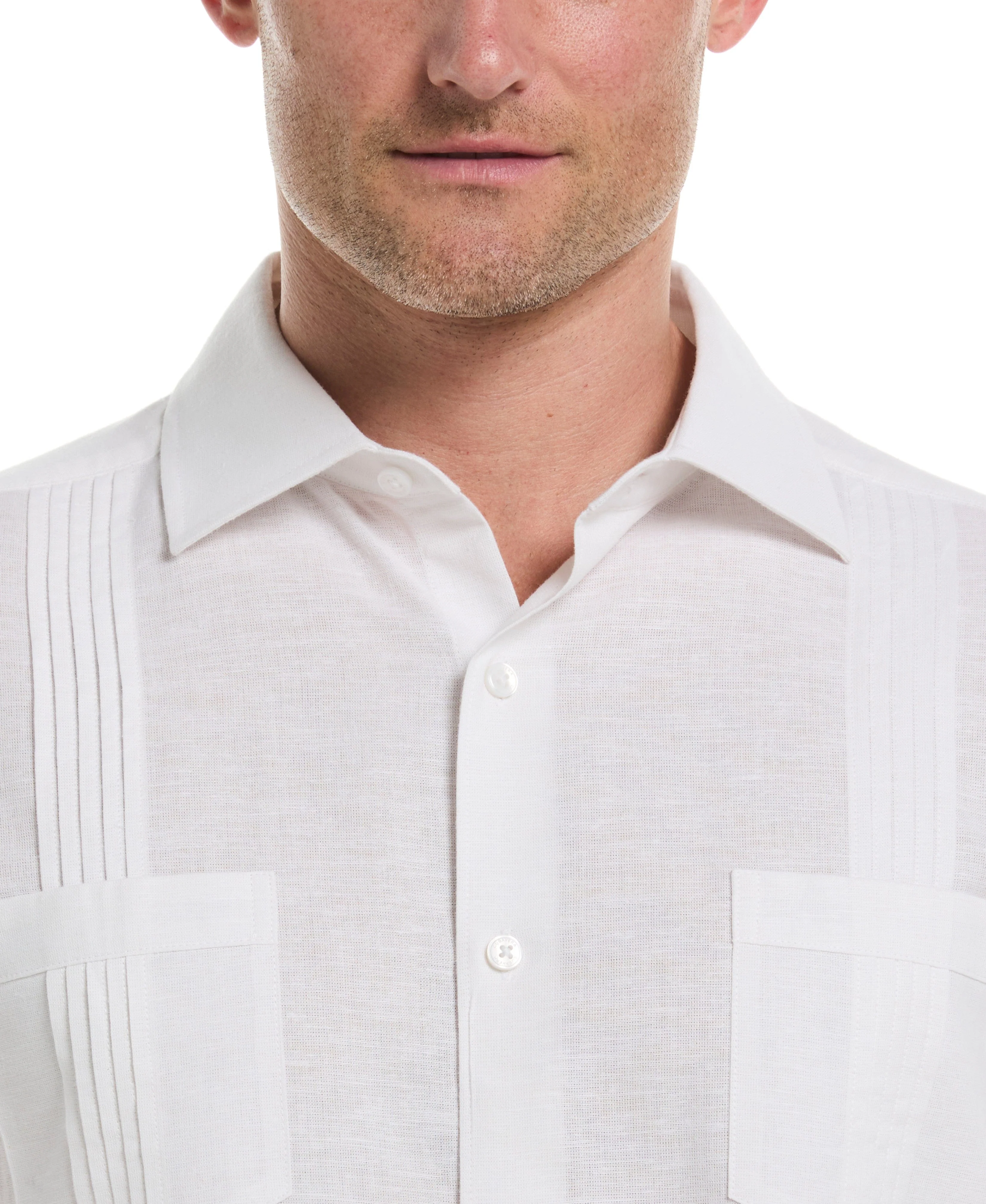 Linen Blend 4-Pocket Guayabera Shirt - Image 14