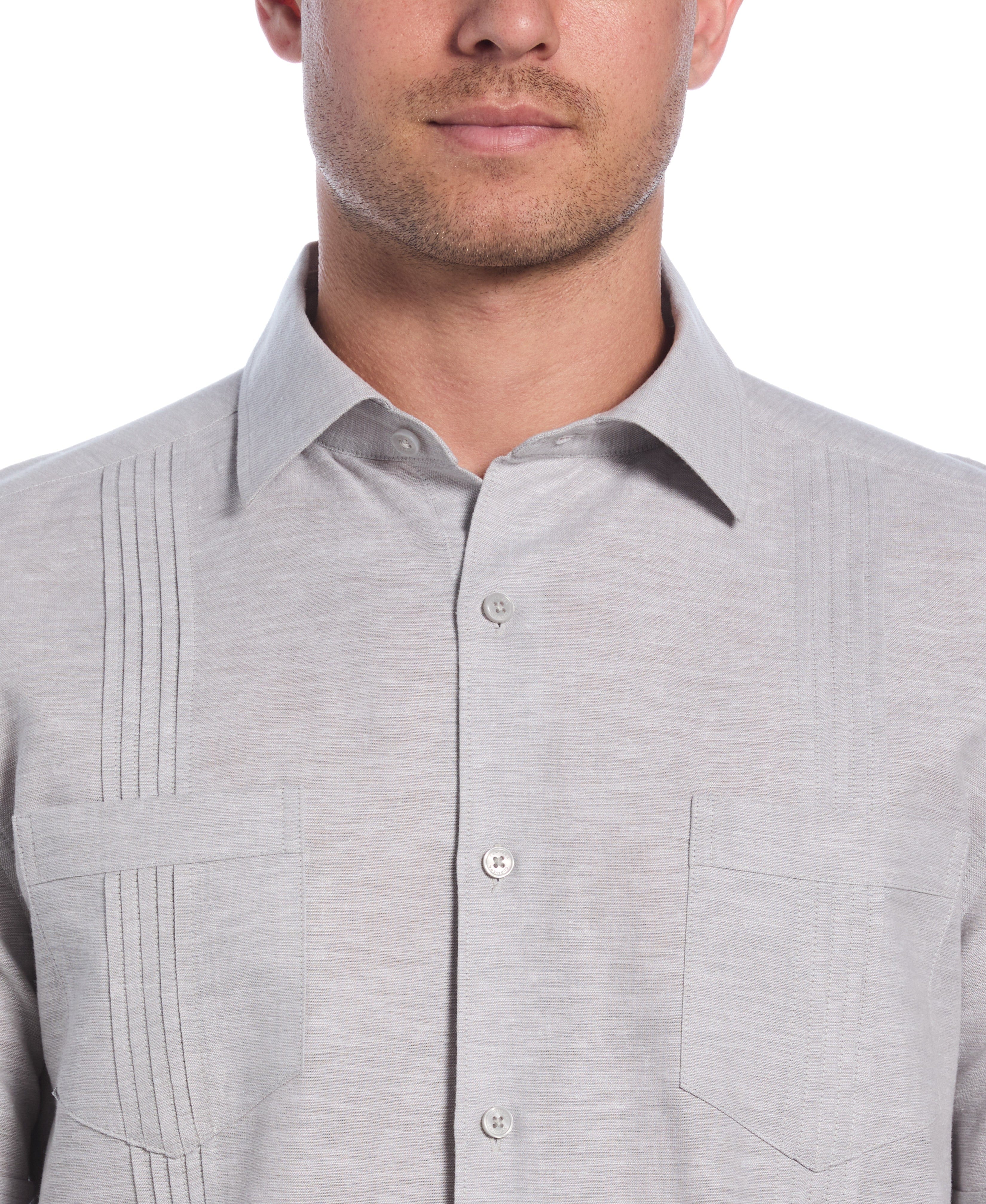 Linen Blend 4-Pocket Guayabera Shirt - Image 19