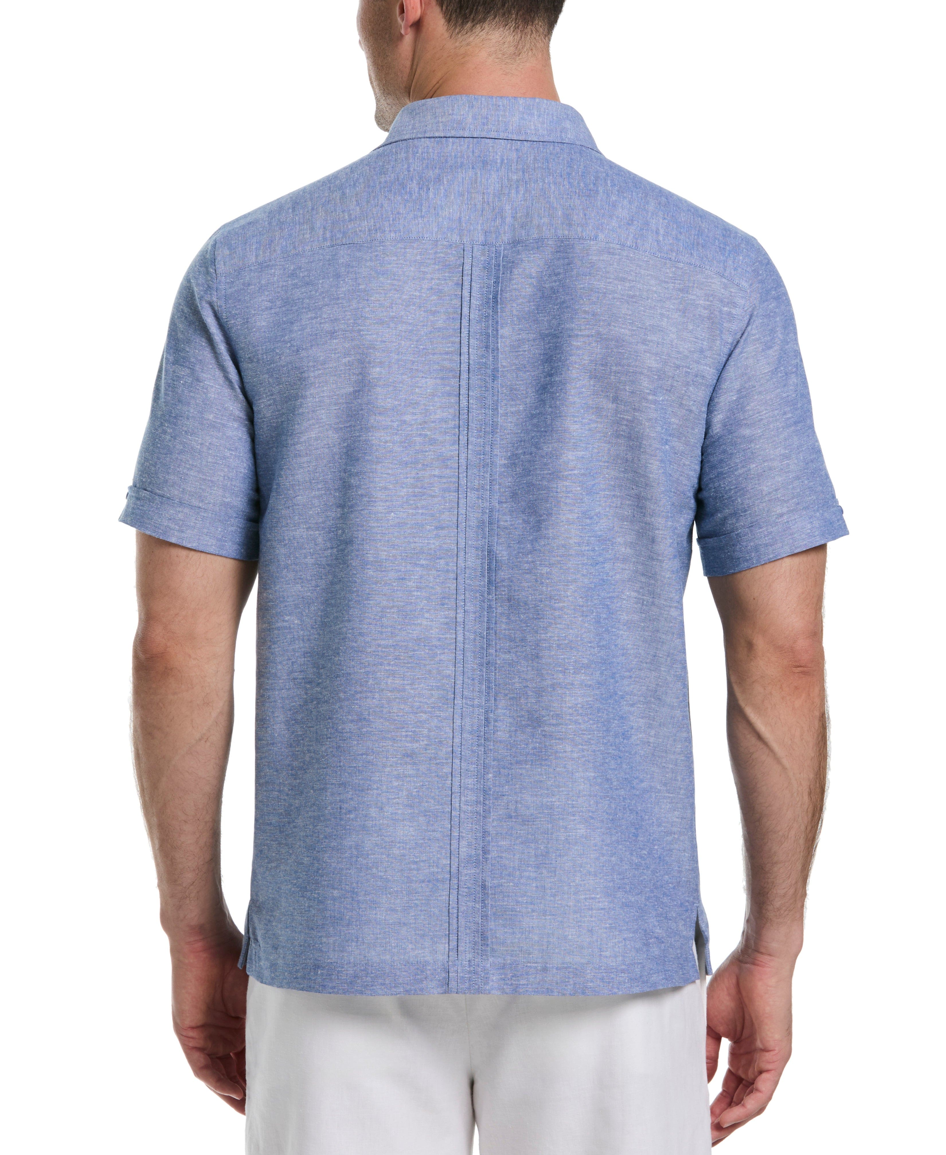 Linen Blend 4-Pocket Guayabera Shirt - Image 7