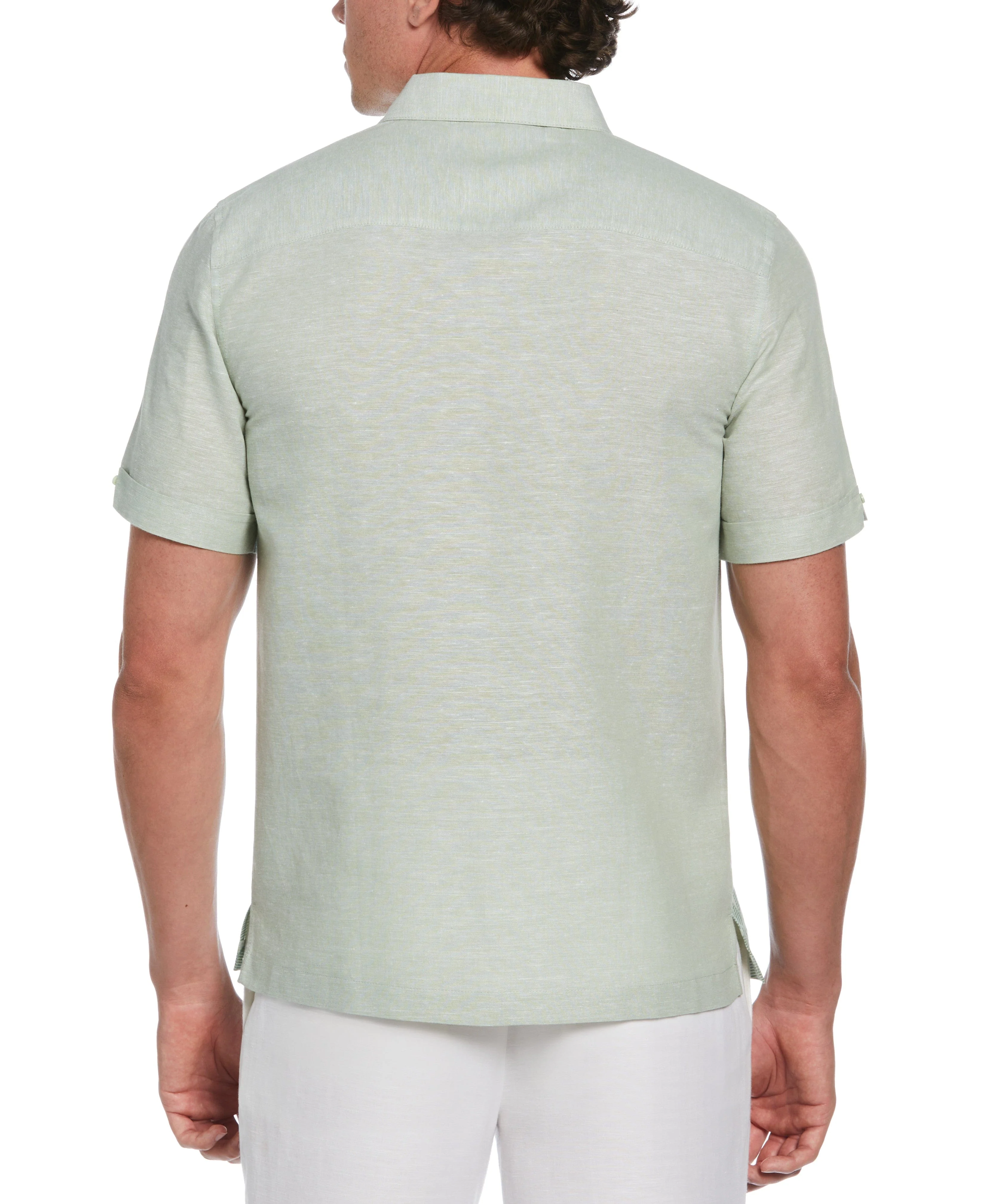 Linen Blend Engineered Tropical Print Shirt - Image 3