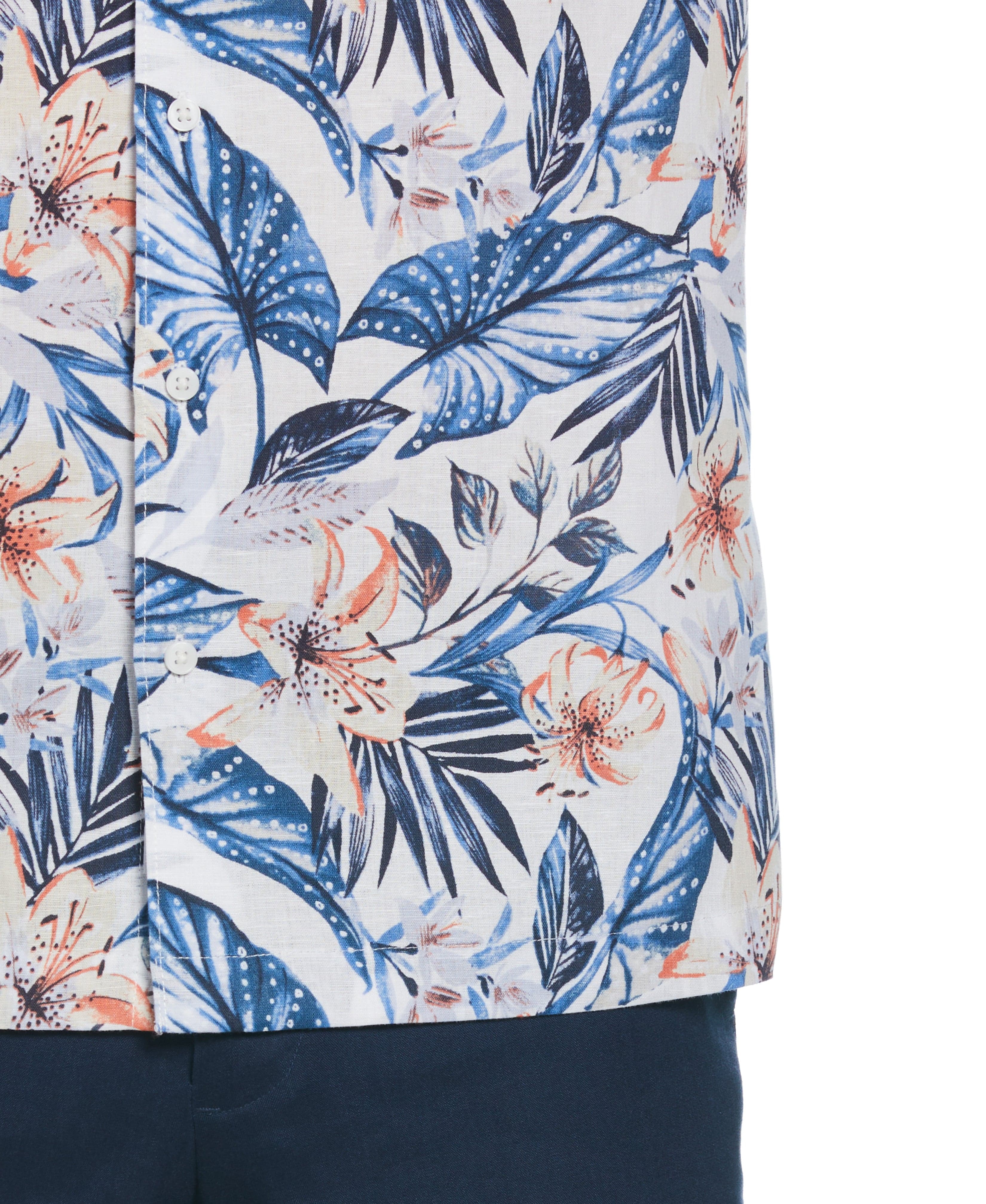 Linen Blend Floral Print Shirt - Image 4