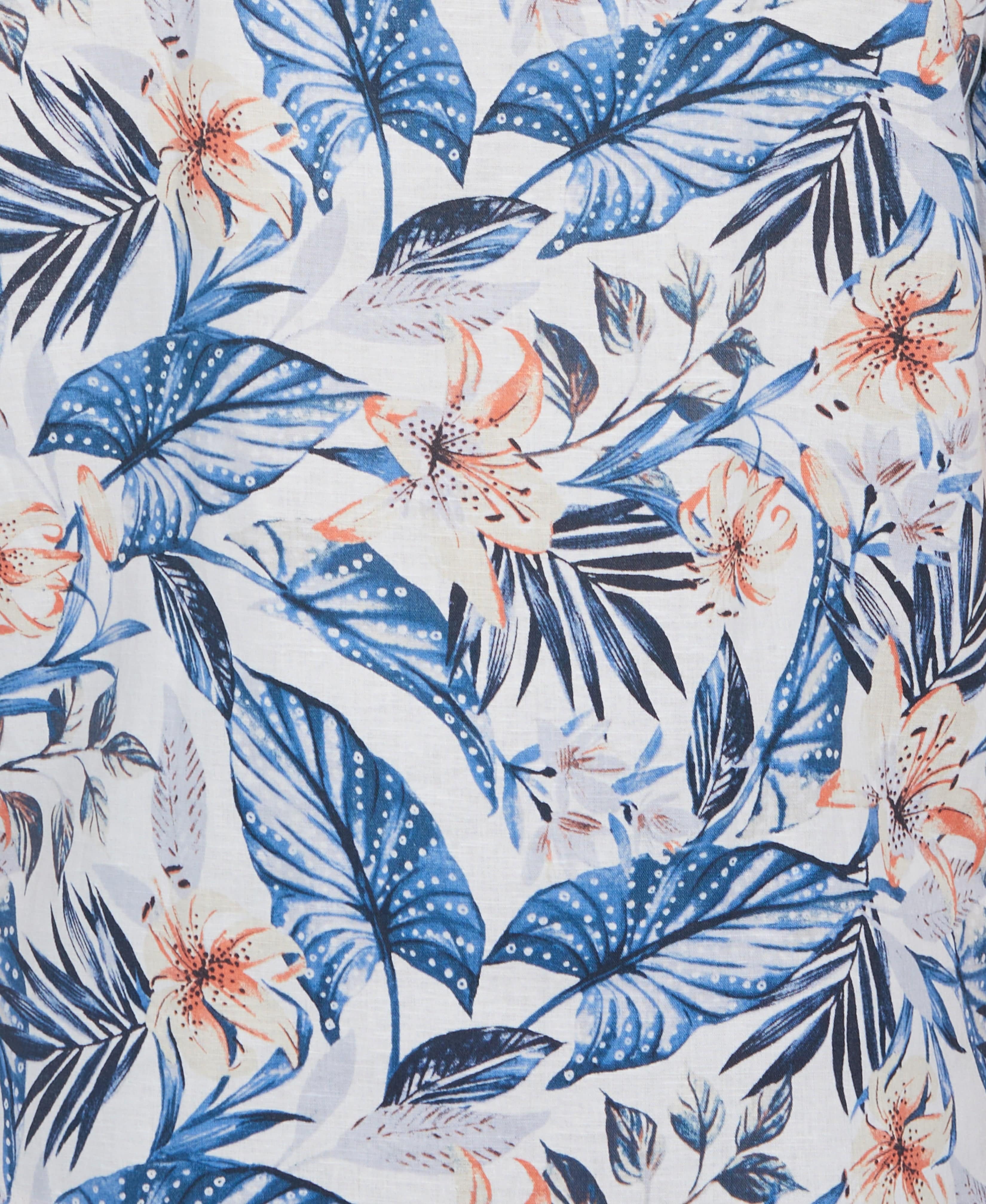 Linen Blend Floral Print Shirt - Image 5