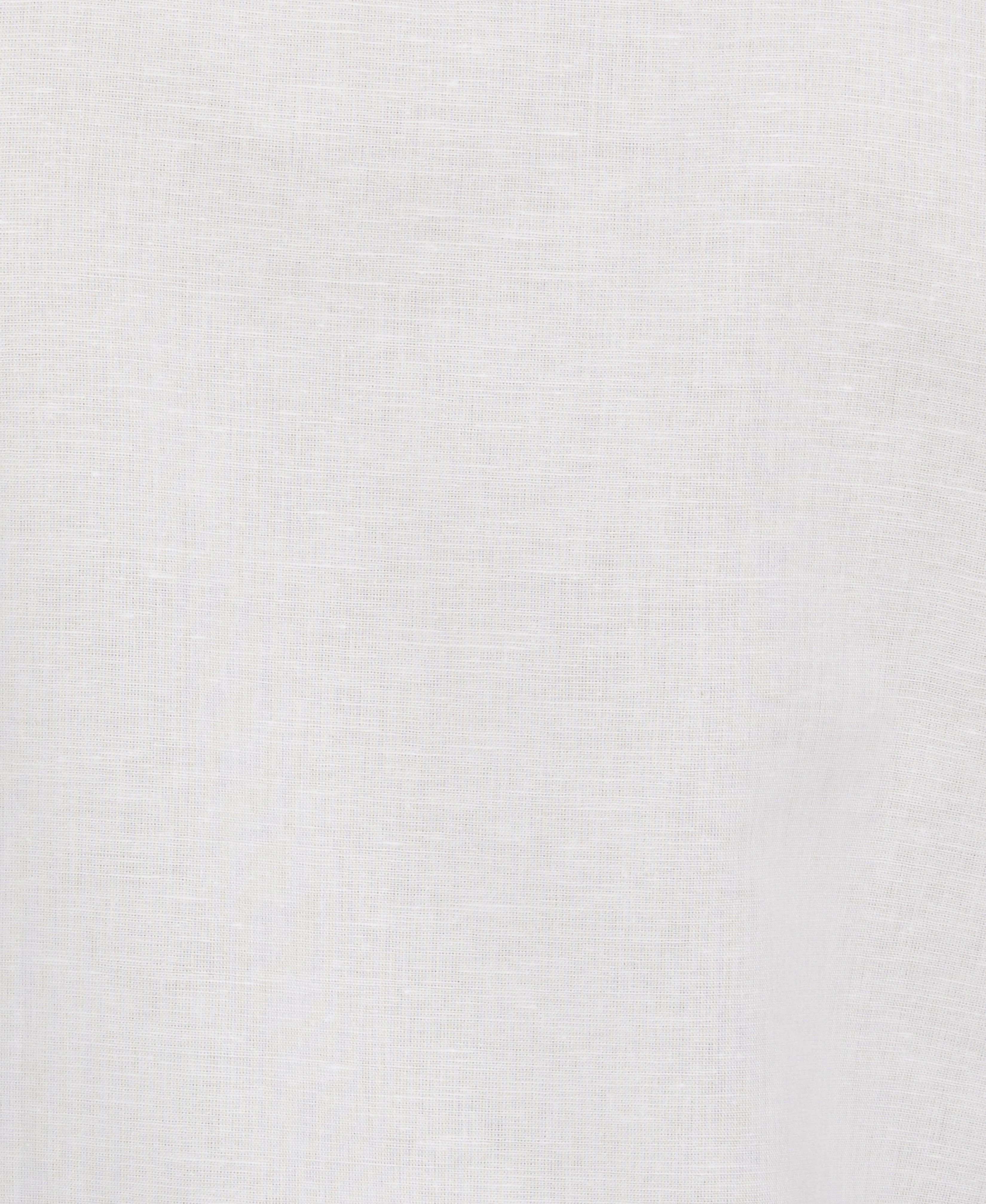 Linen Blend Guayabera Shirt With Geo Embroidered Panels - Image 6