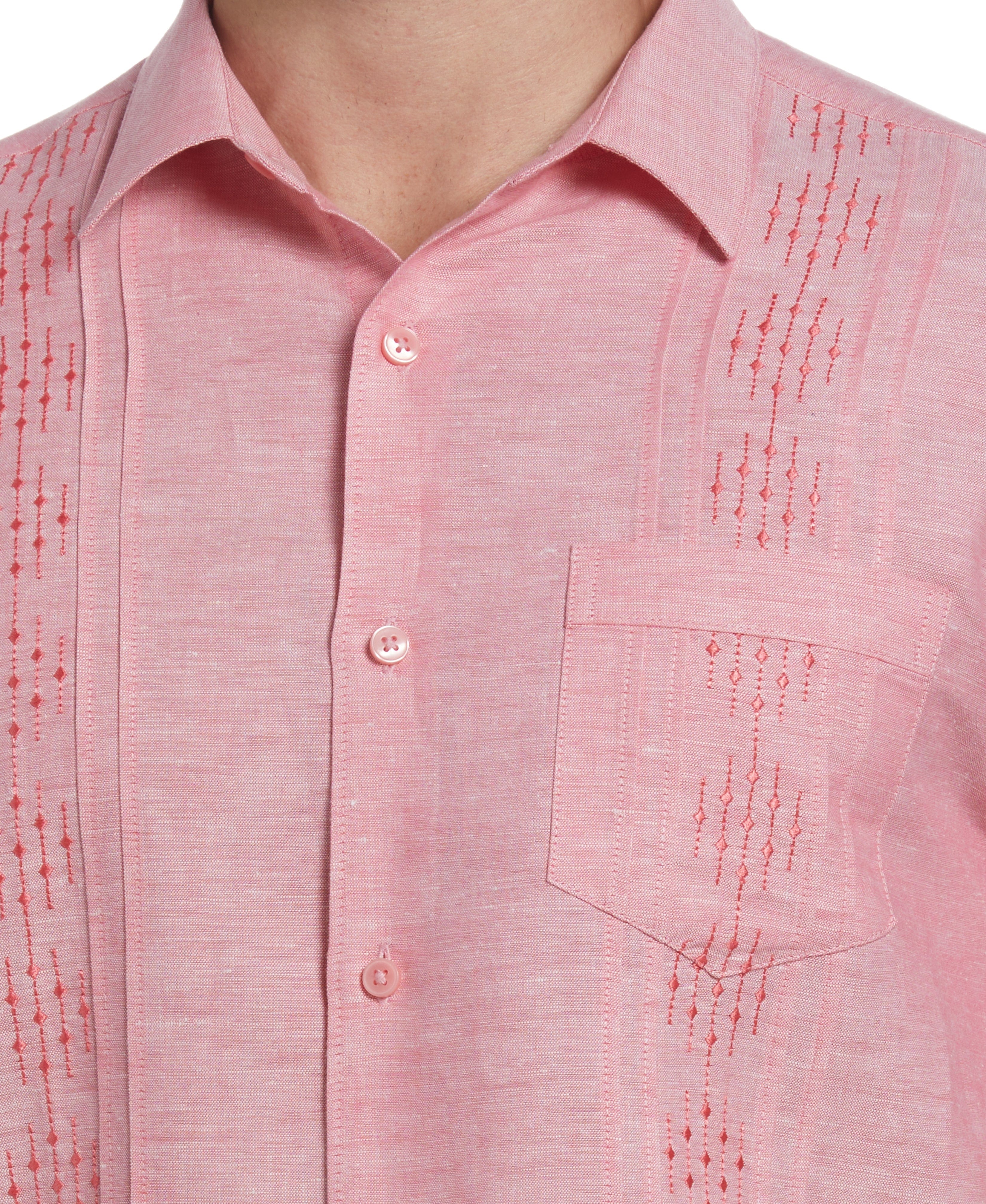 Linen Blend Pintuck Embroidery Shirt - Image 4