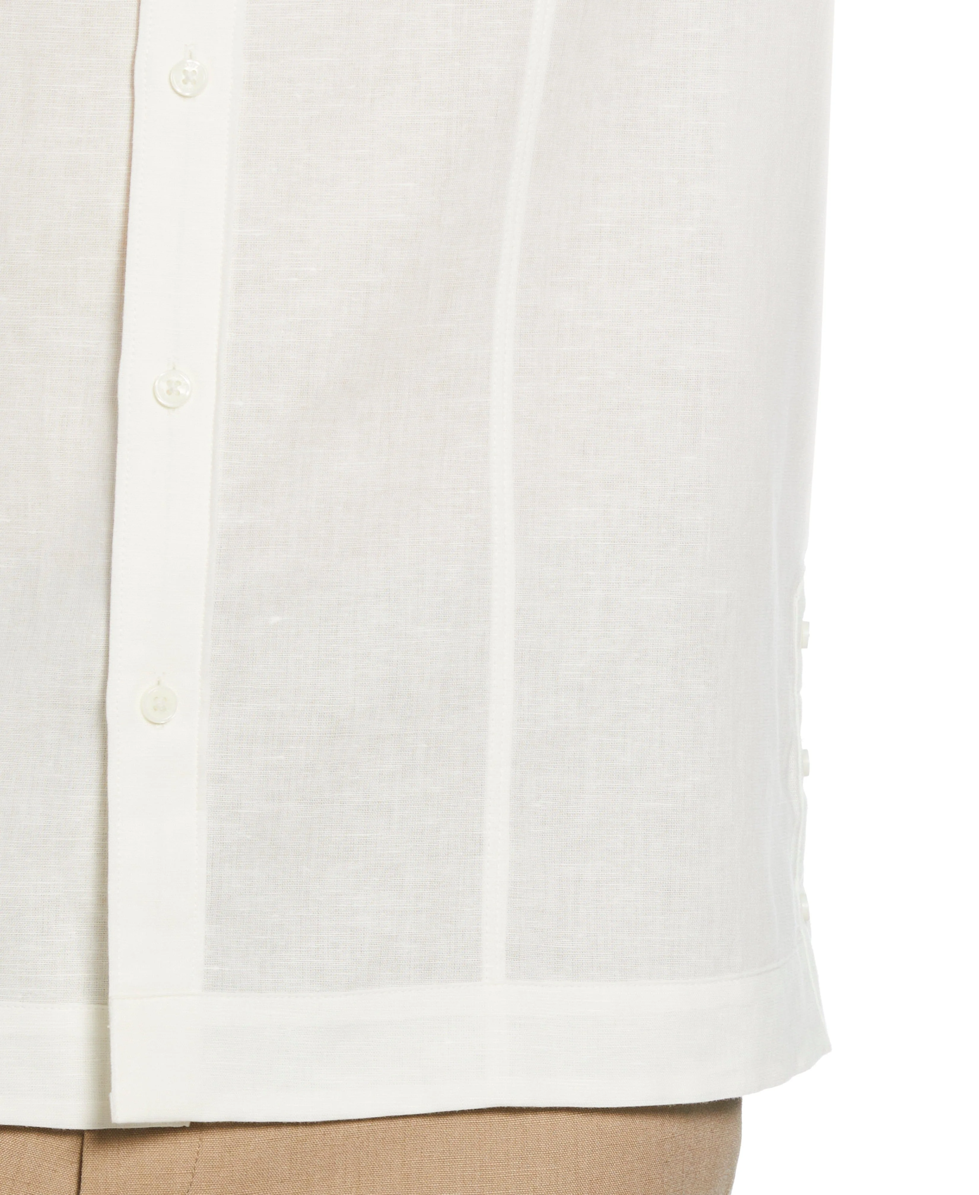 Linen-Blend Pintucks Guayabera Shirt - Image 4