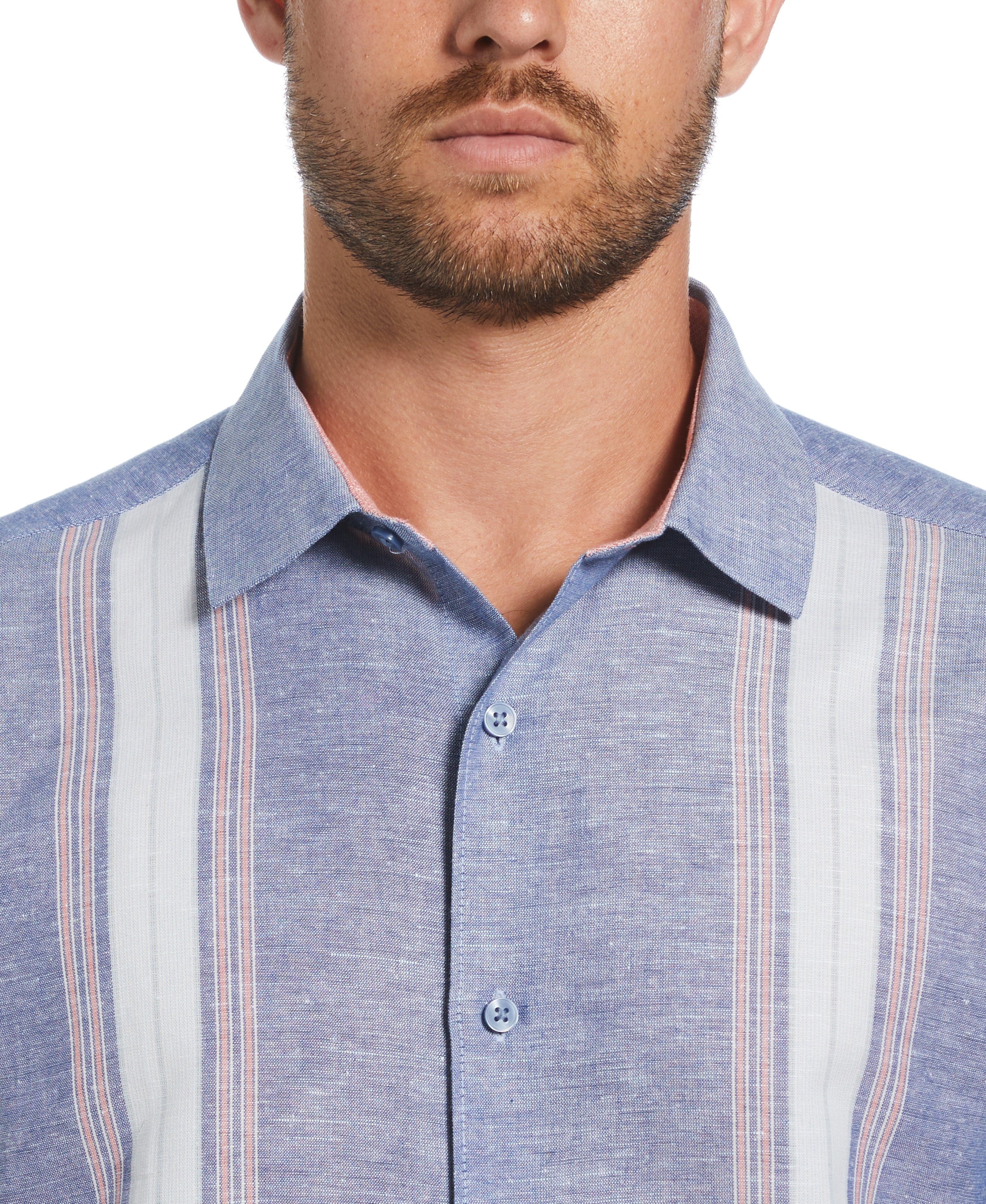 Linen Blend Textured Panel Shirt - Image 5