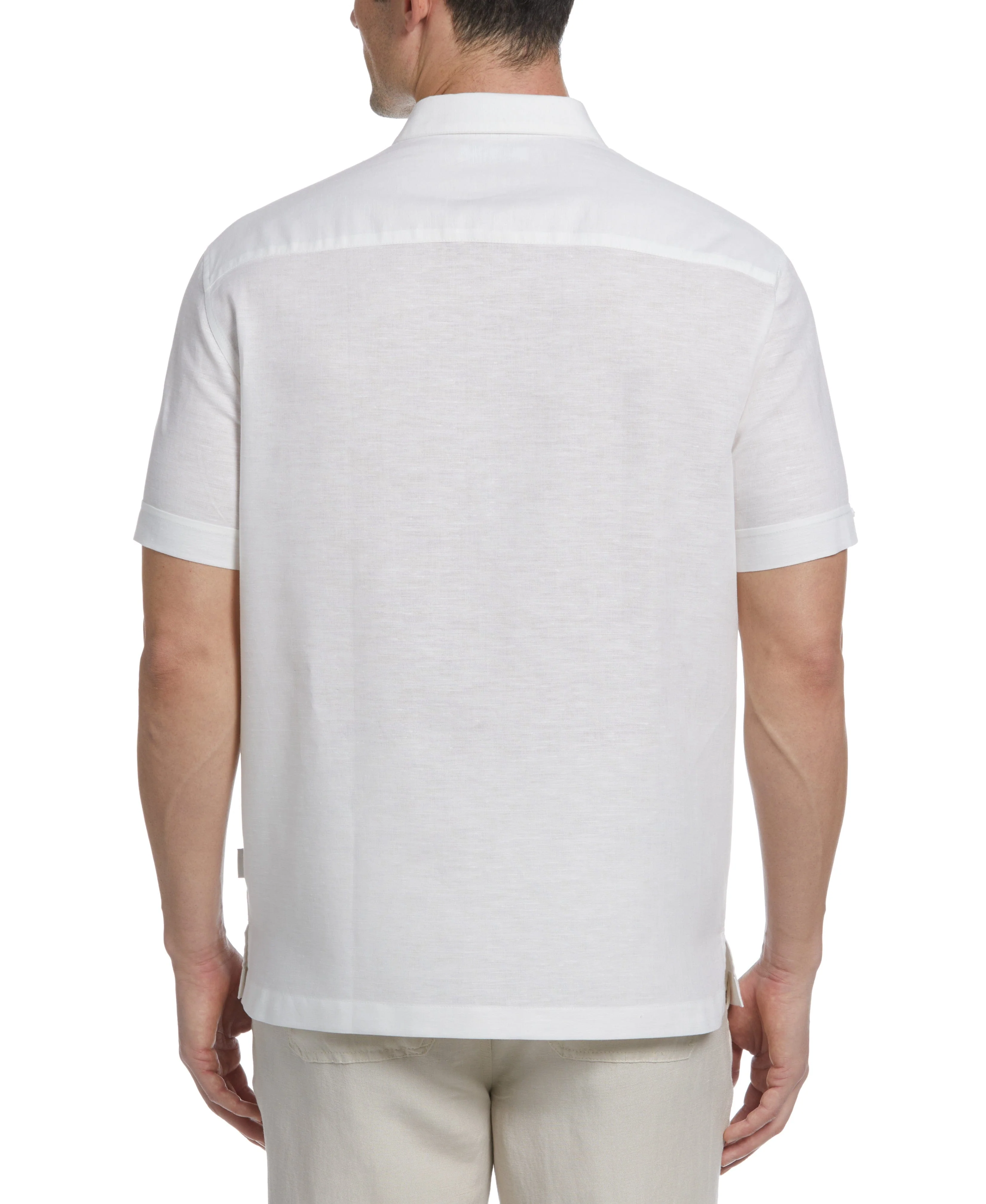 Linen Blend Tonal Embroidered Panel Shirt - Image 2