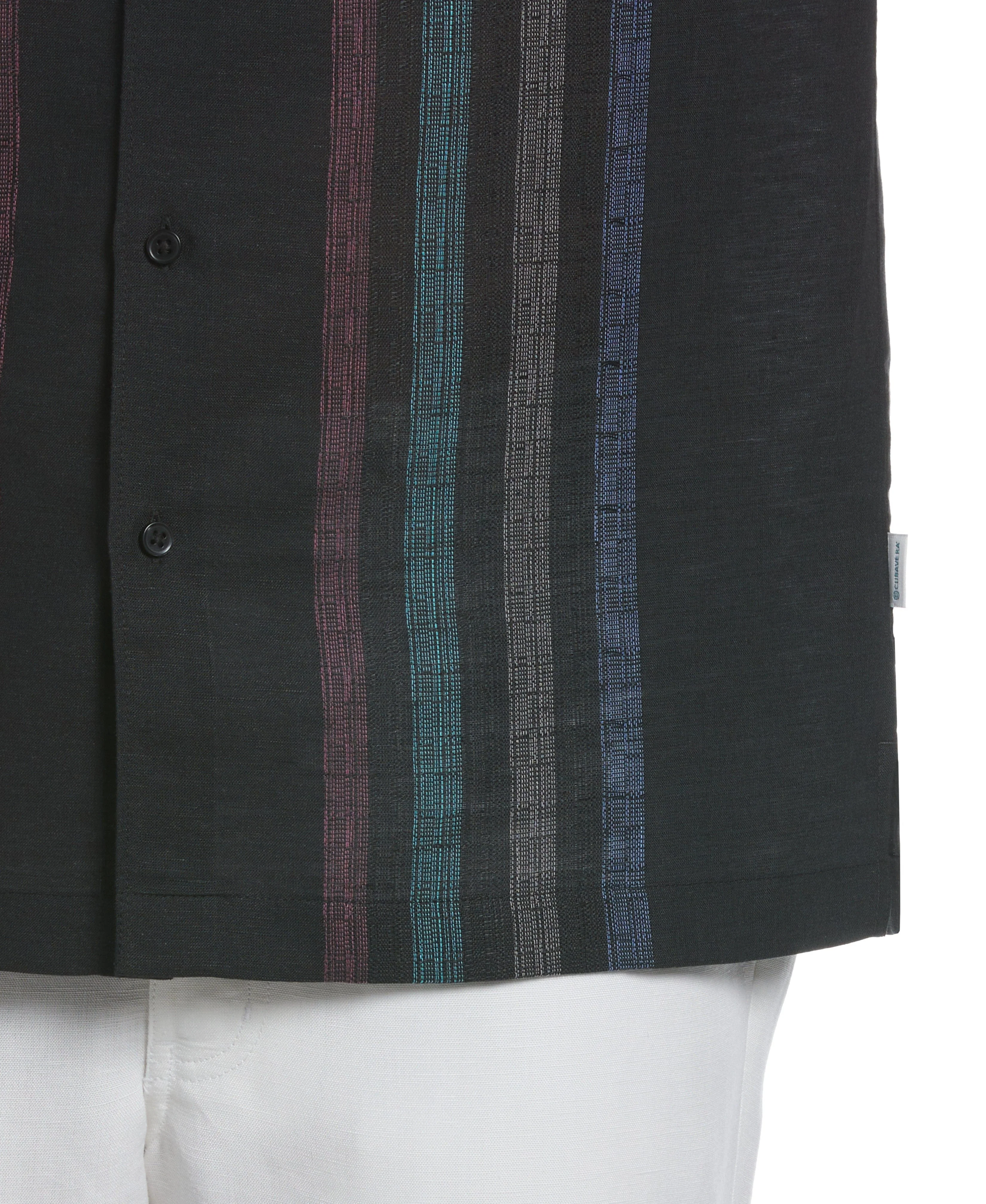 Linen Blend Yarn Dye Panel Shirt - Image 3