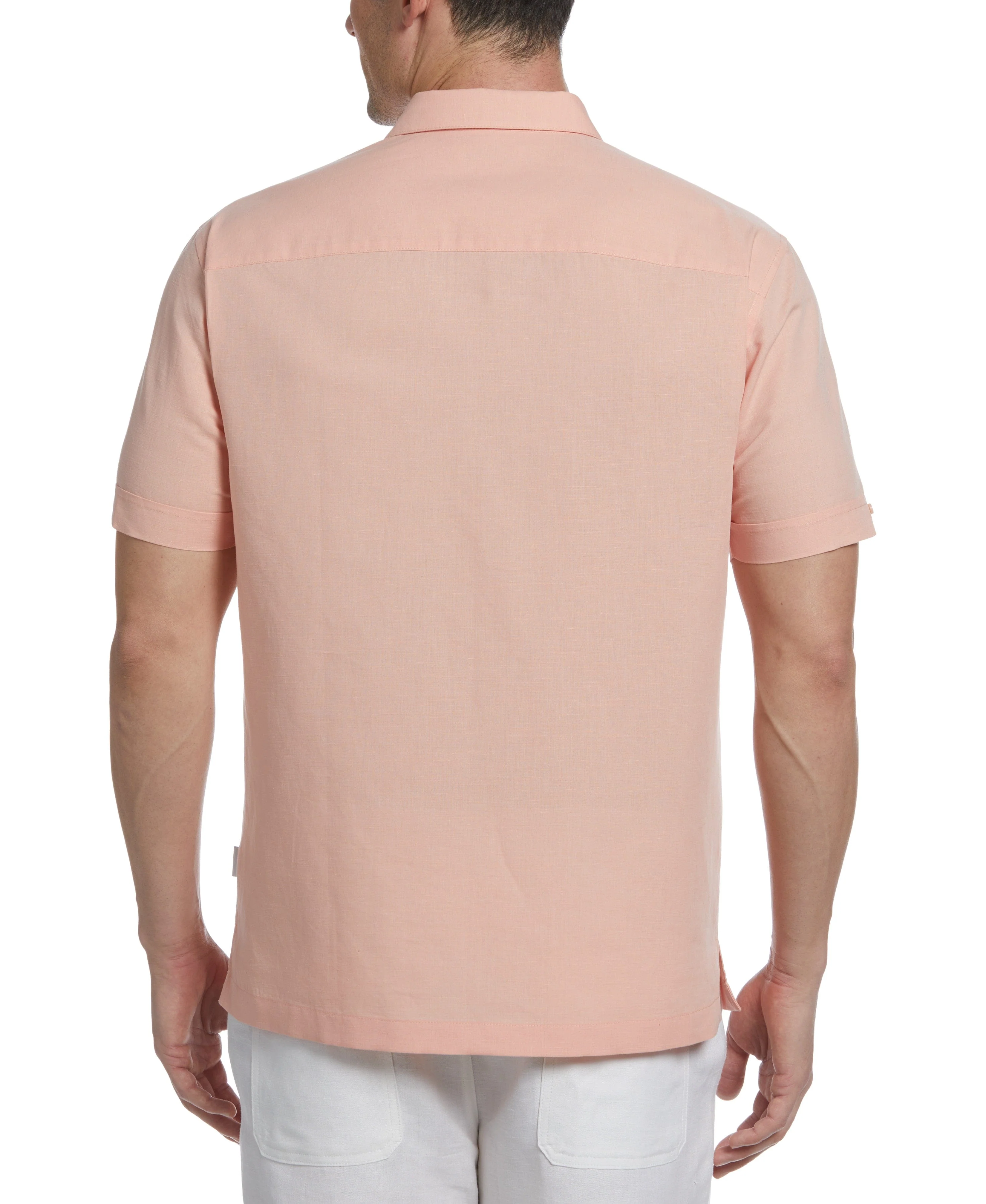 Linen Blend Yarn Dye Panel Shirt - Image 2