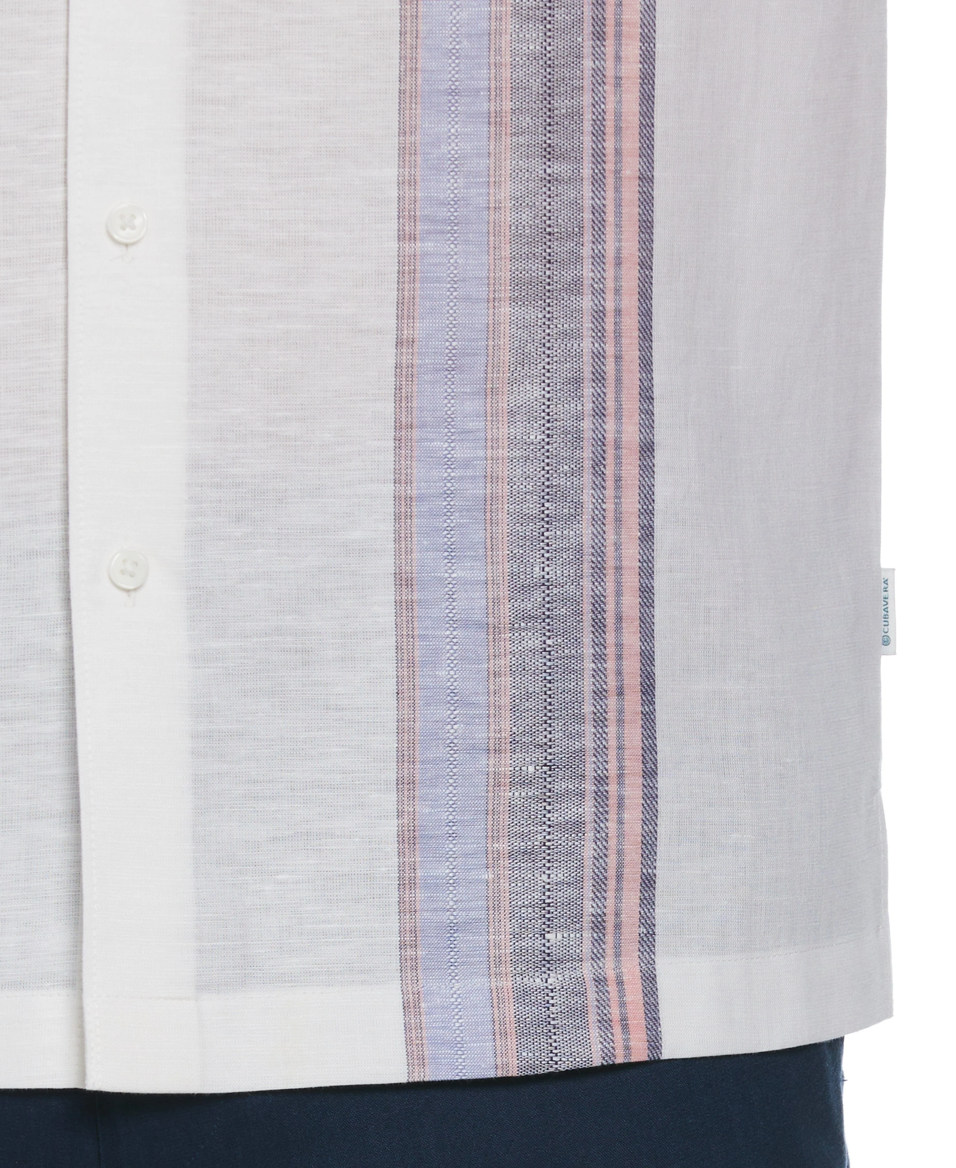 Big & Tall Linen Blend Yarn Dye Panel Shirt - Image 4