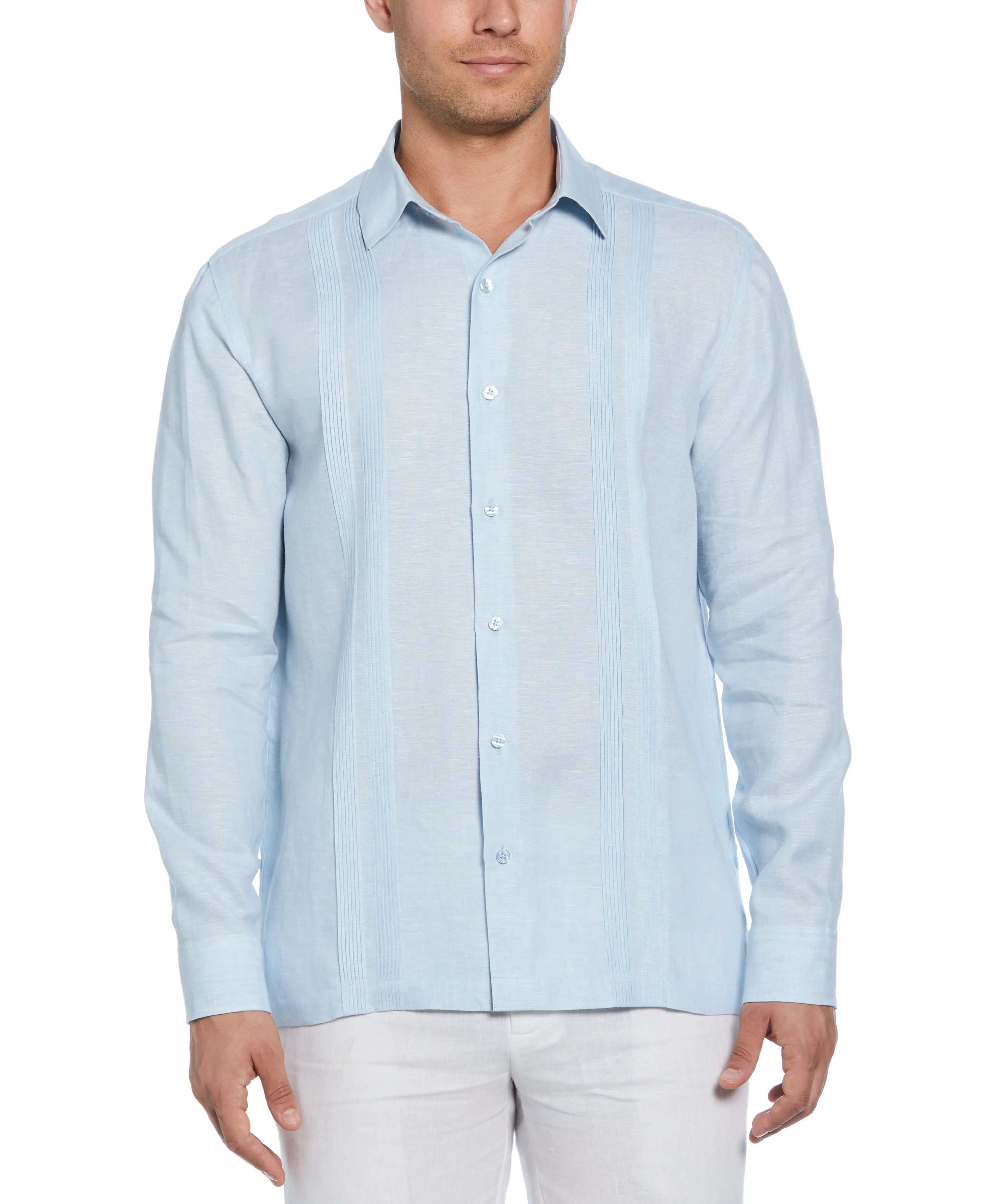 Linen Multi-Tuck Guayabera Shirt - Image 6