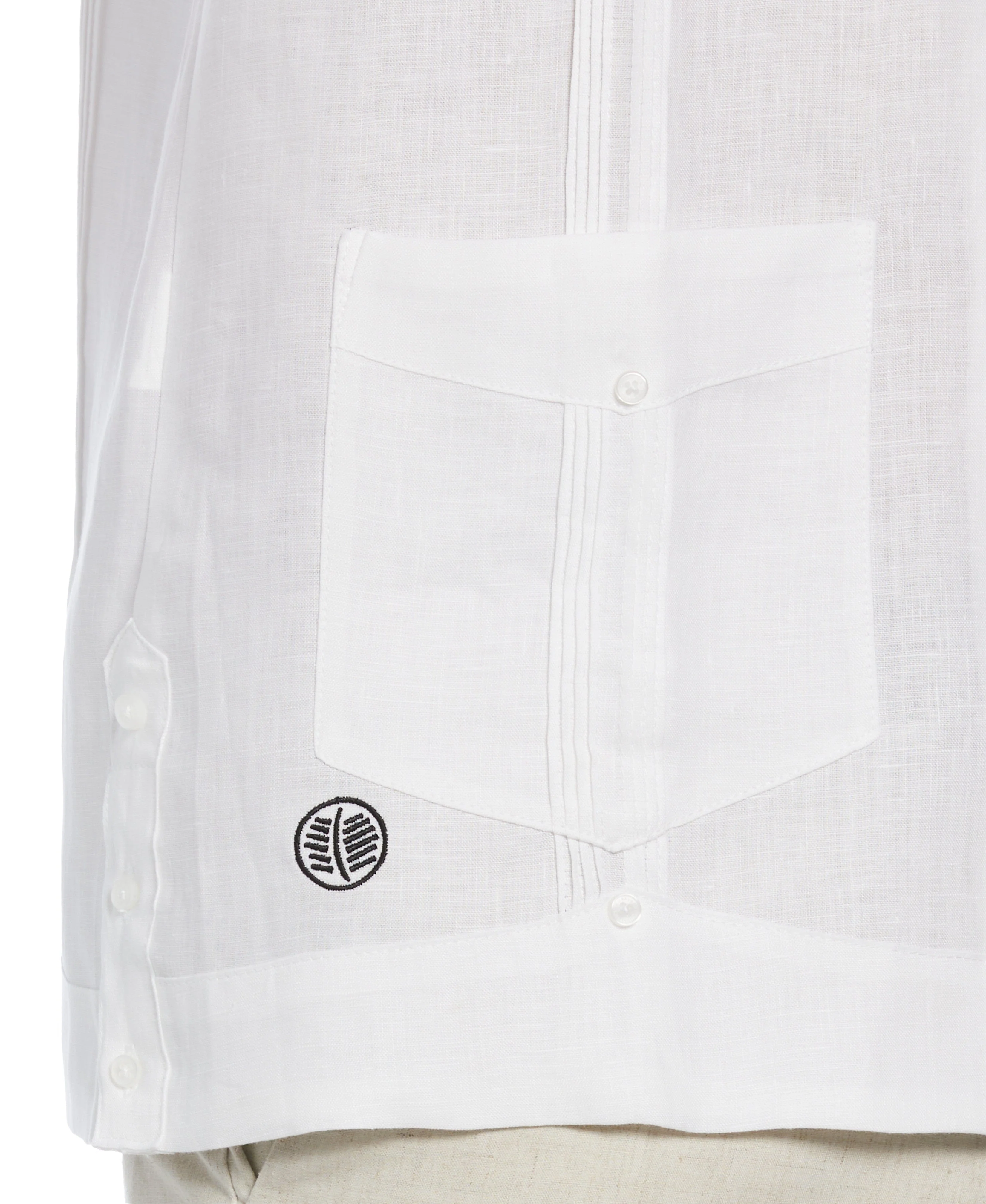 Miami Dolphins Logo Linen Short Sleeve 4 Pocket Guayabera - Image 4