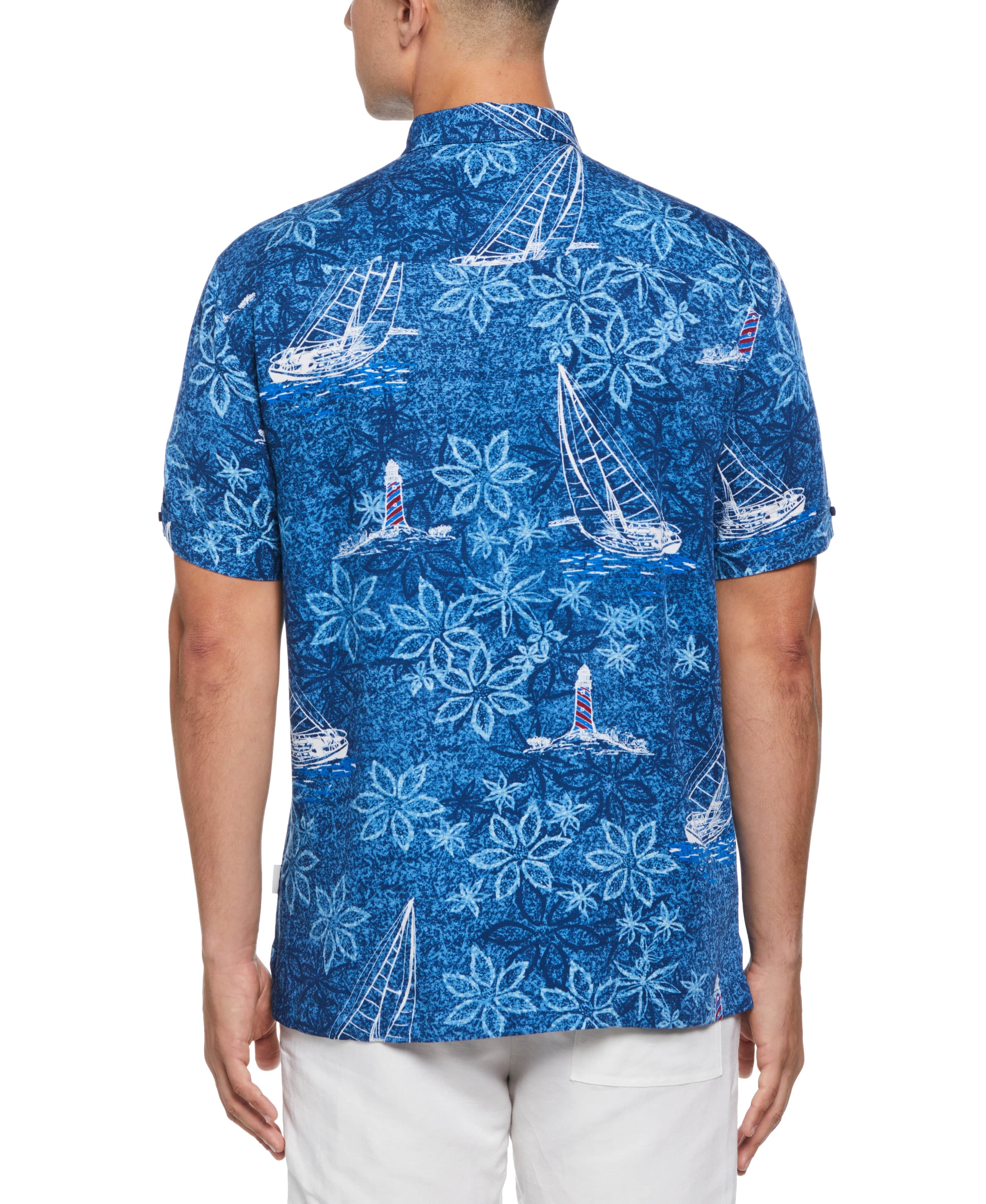Nautical Tropical Print Shirt - Image 2