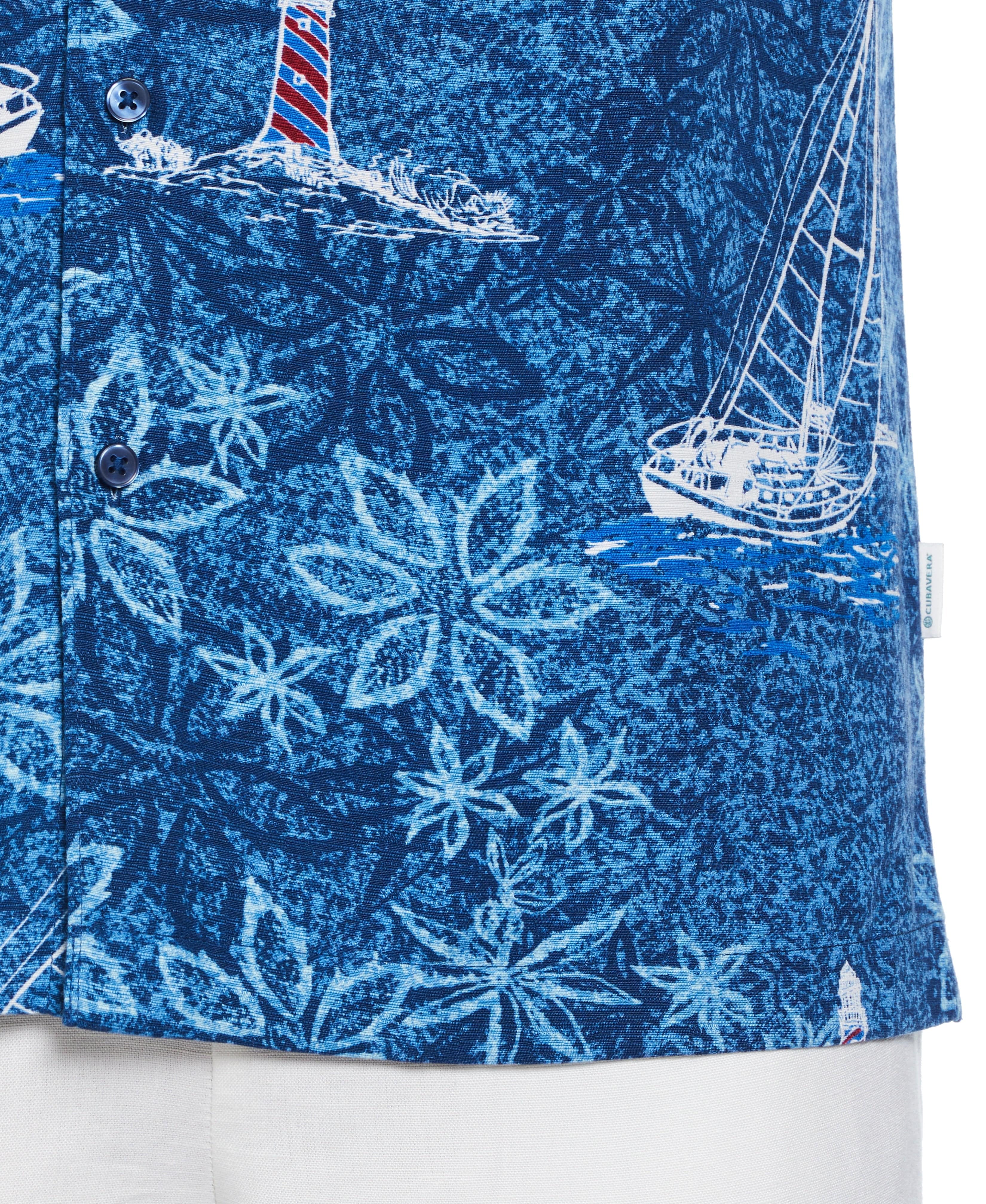 Big & Tall Nautical Tropical Print Shirt - Image 3