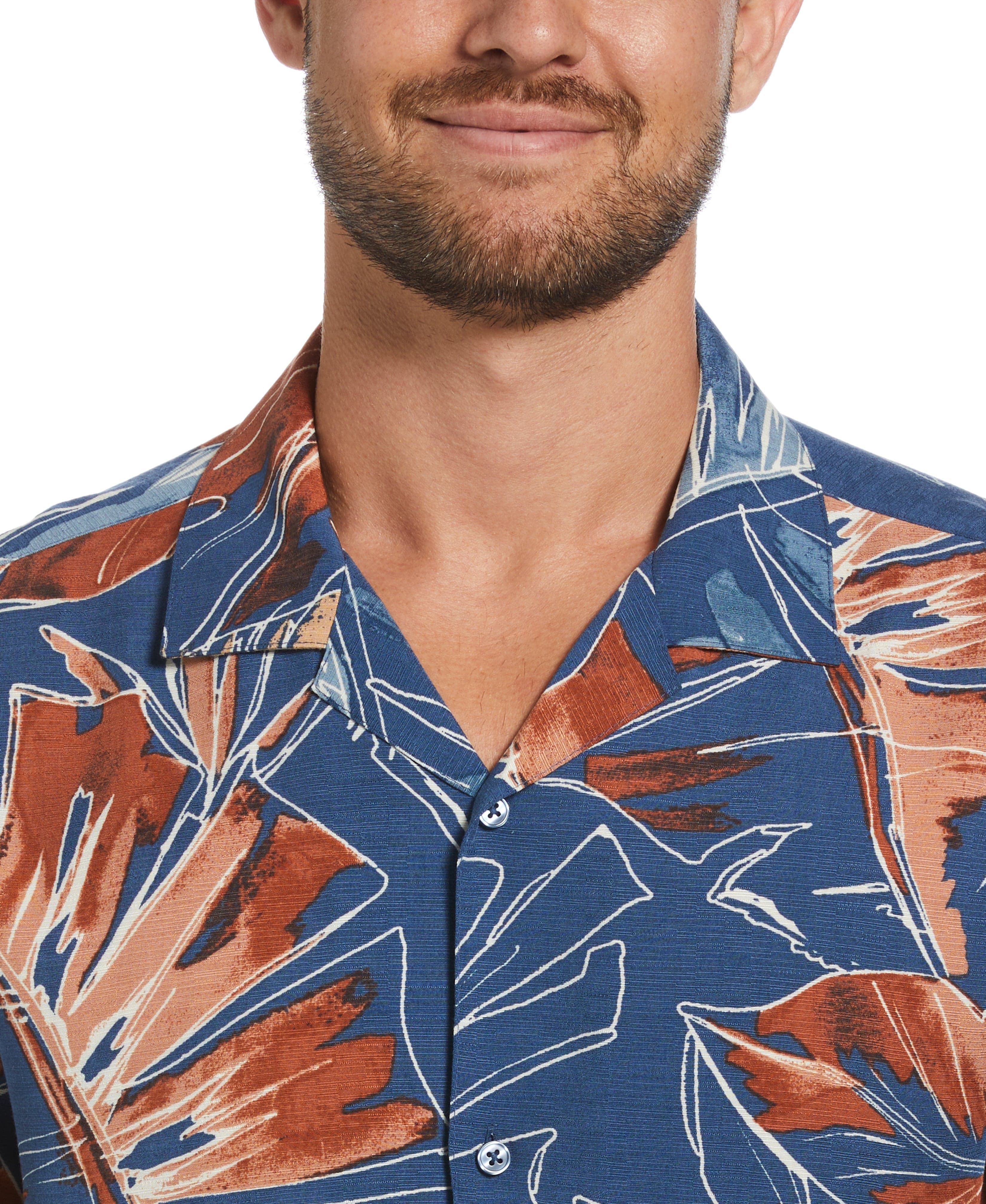Oversized Tropical Sketch Print Shirt - Image 4