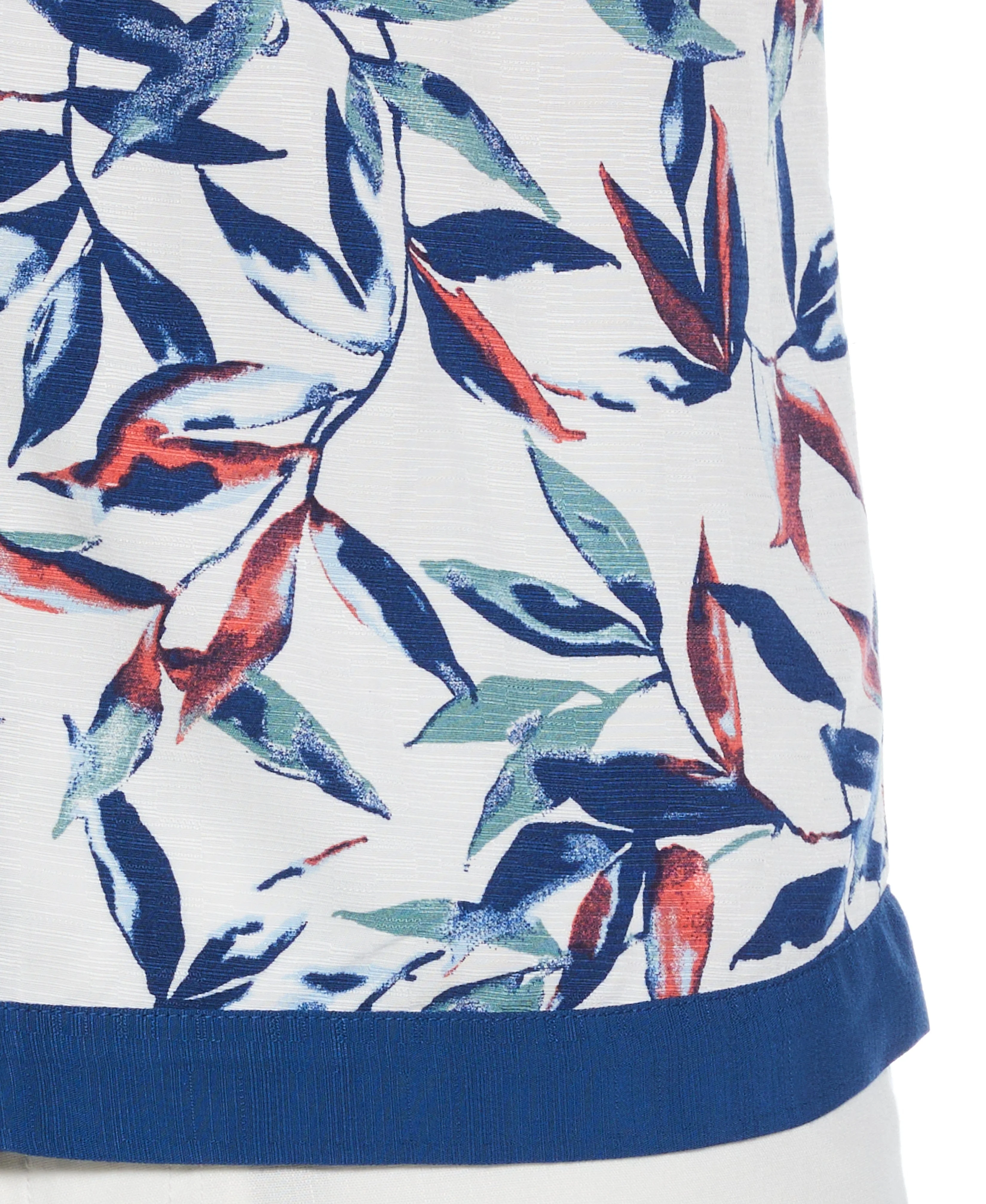 Watercolor Leaf Print Textured Shirt - Image 5